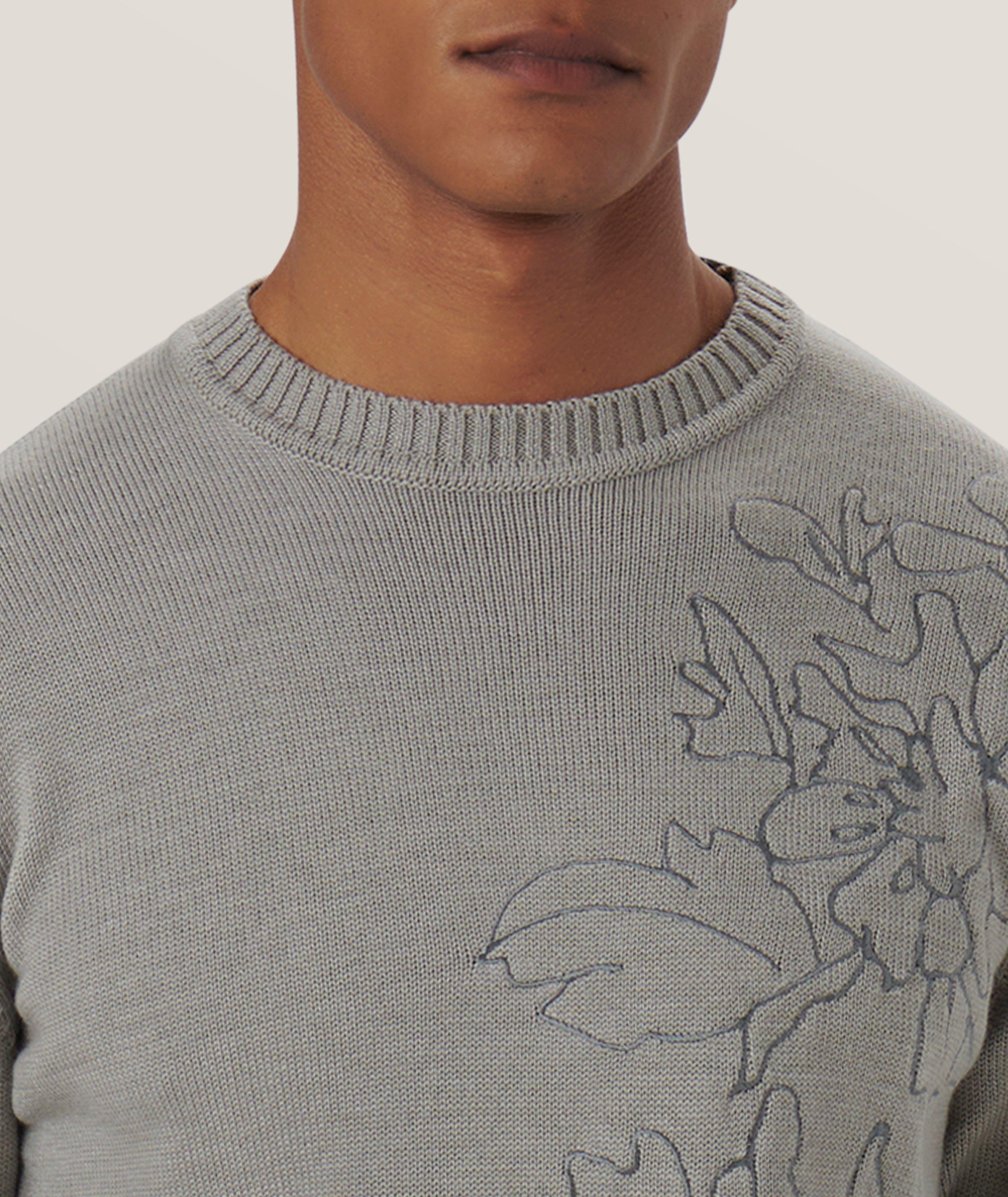 Floral Embroidered Merino Wool Sweater image 1