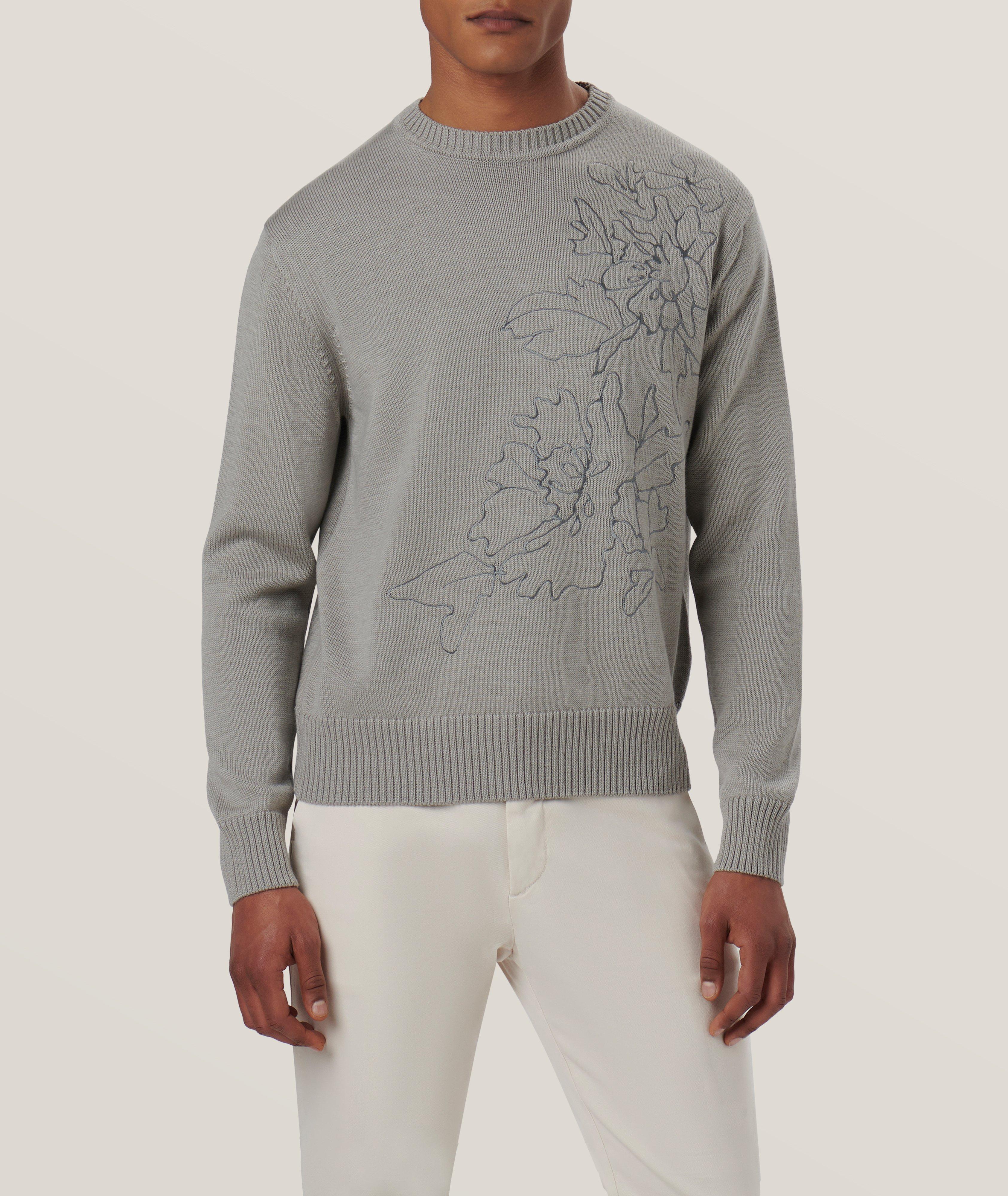 Floral Embroidered Merino Wool Sweater image 2