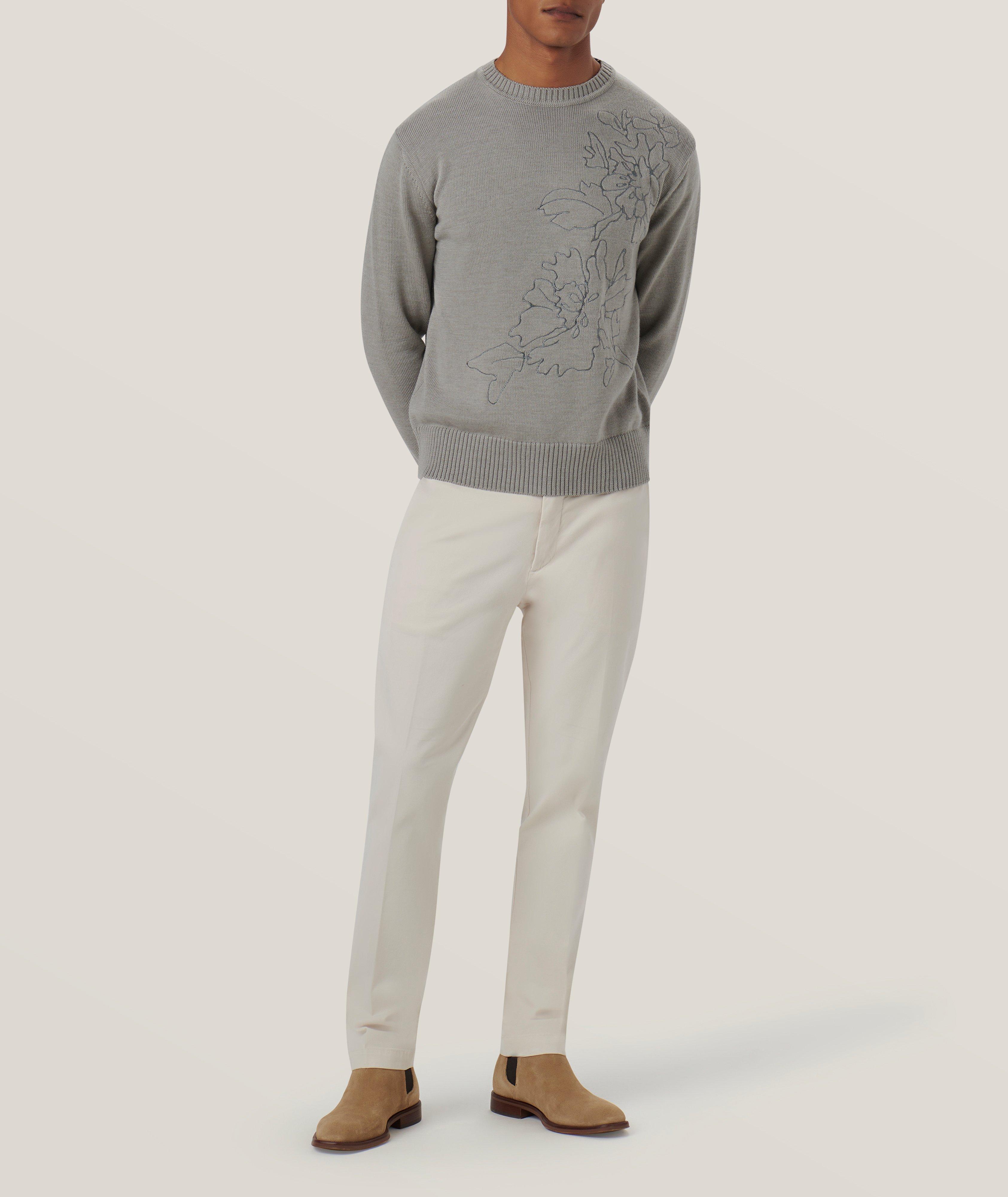 Floral Embroidered Merino Wool Sweater image 5