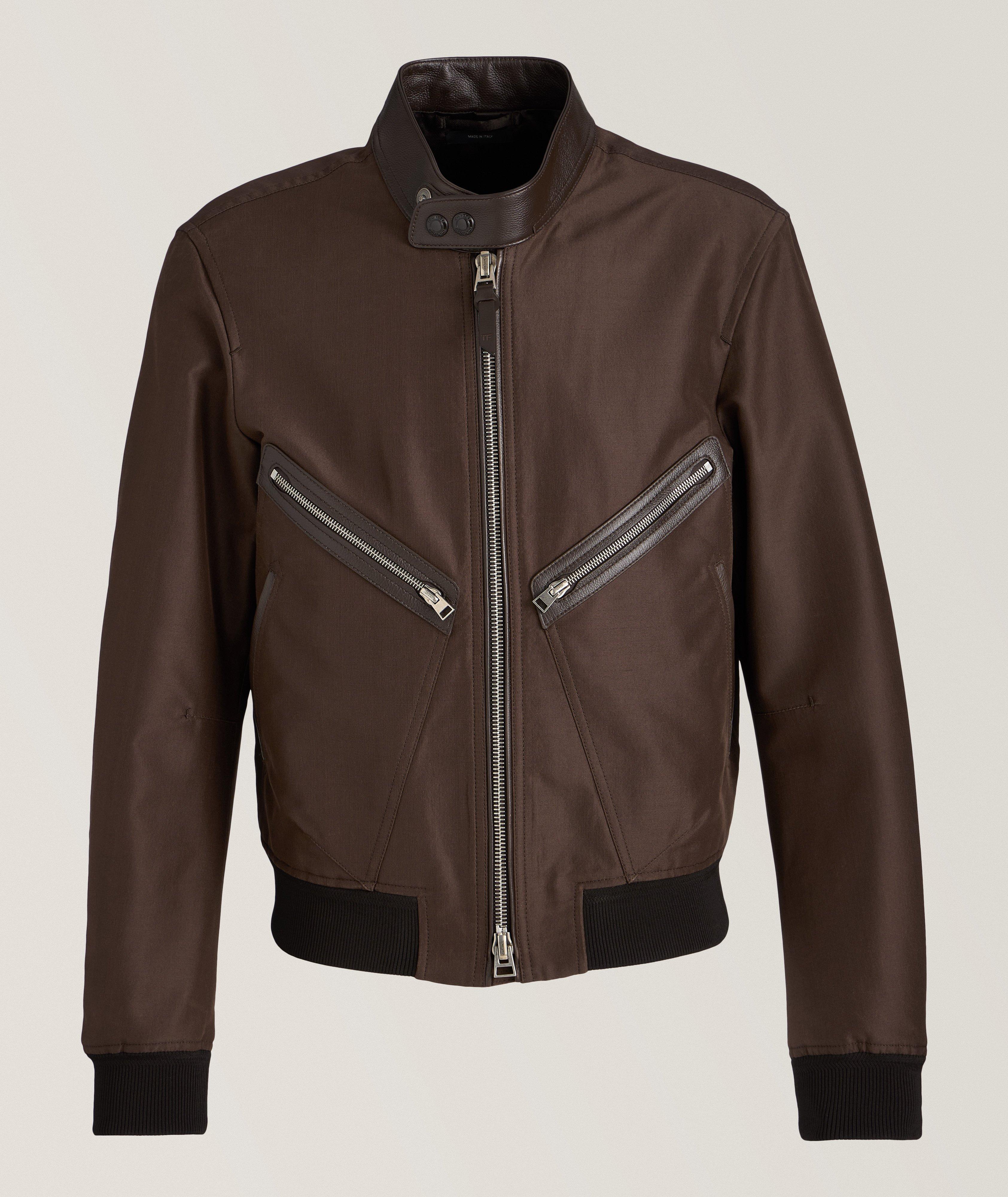 Wool-Silk Faille Racer Bomber image 0