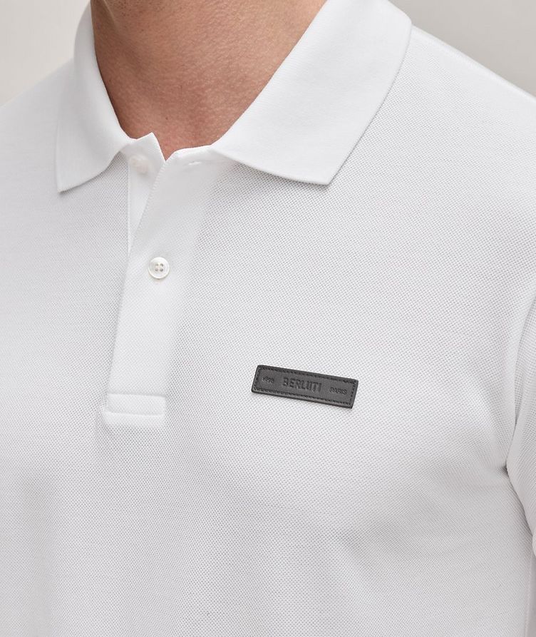 Polo en coton avec logo en cuir image 3