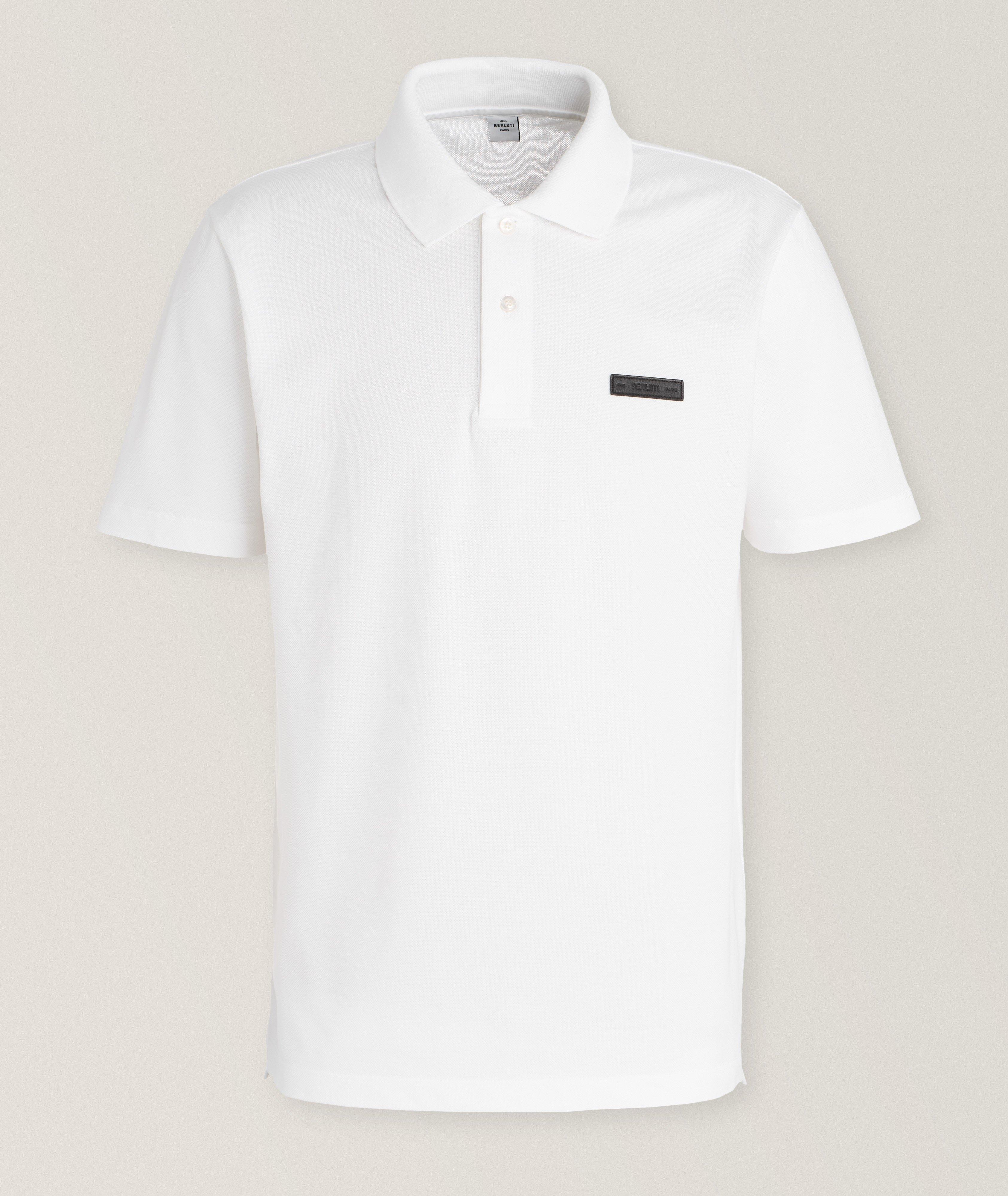 Berluti Polo en coton avec logo en cuir