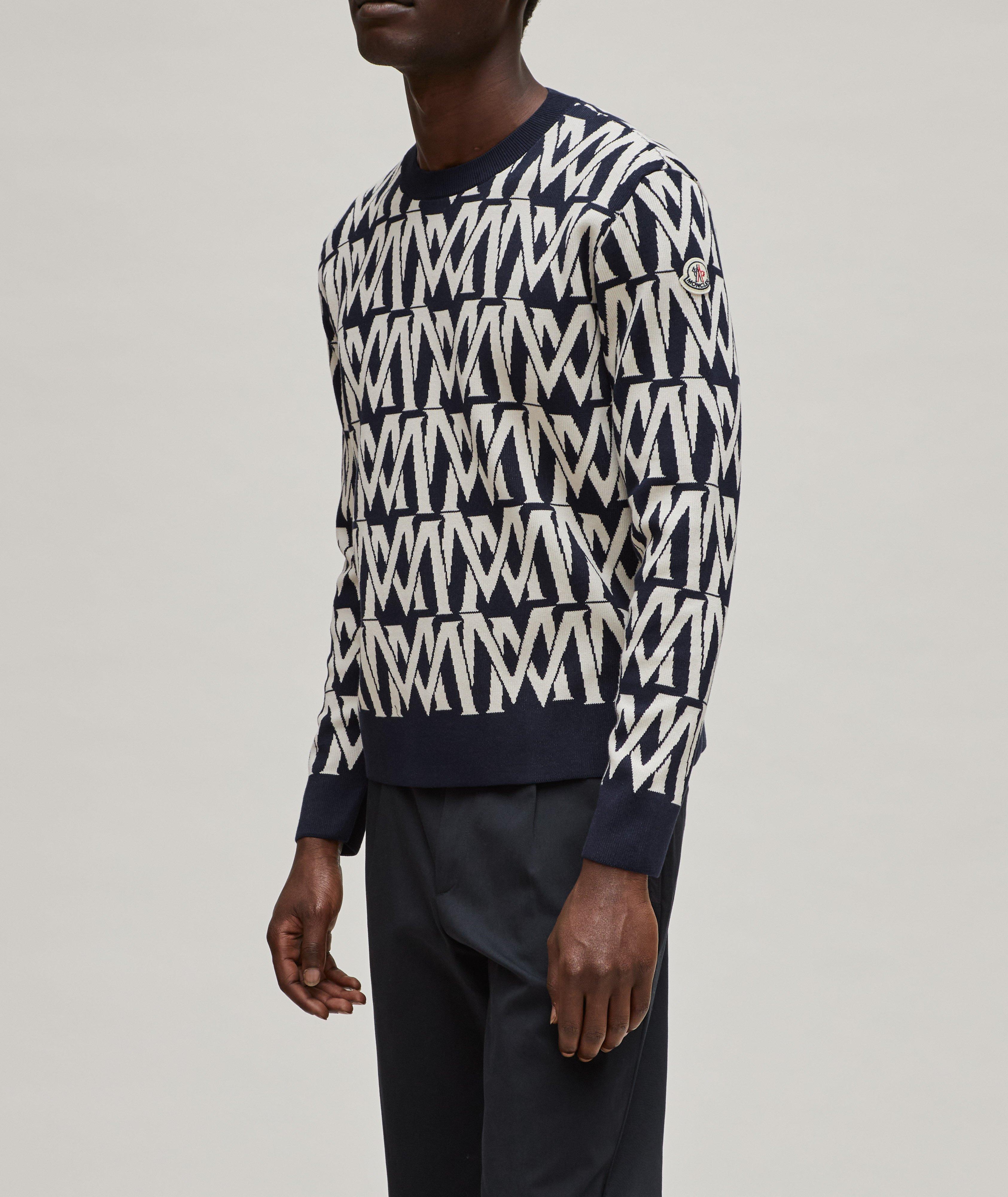 Jacquard Monogram Cotton-Blend Sweater