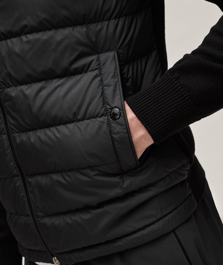 Padded-Panel Mixed Material Knit Down Jacket image 4