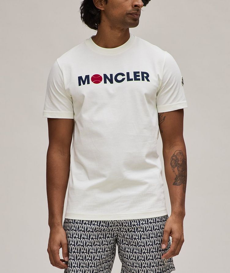 T-shirt en coton avec logo en velours image 1