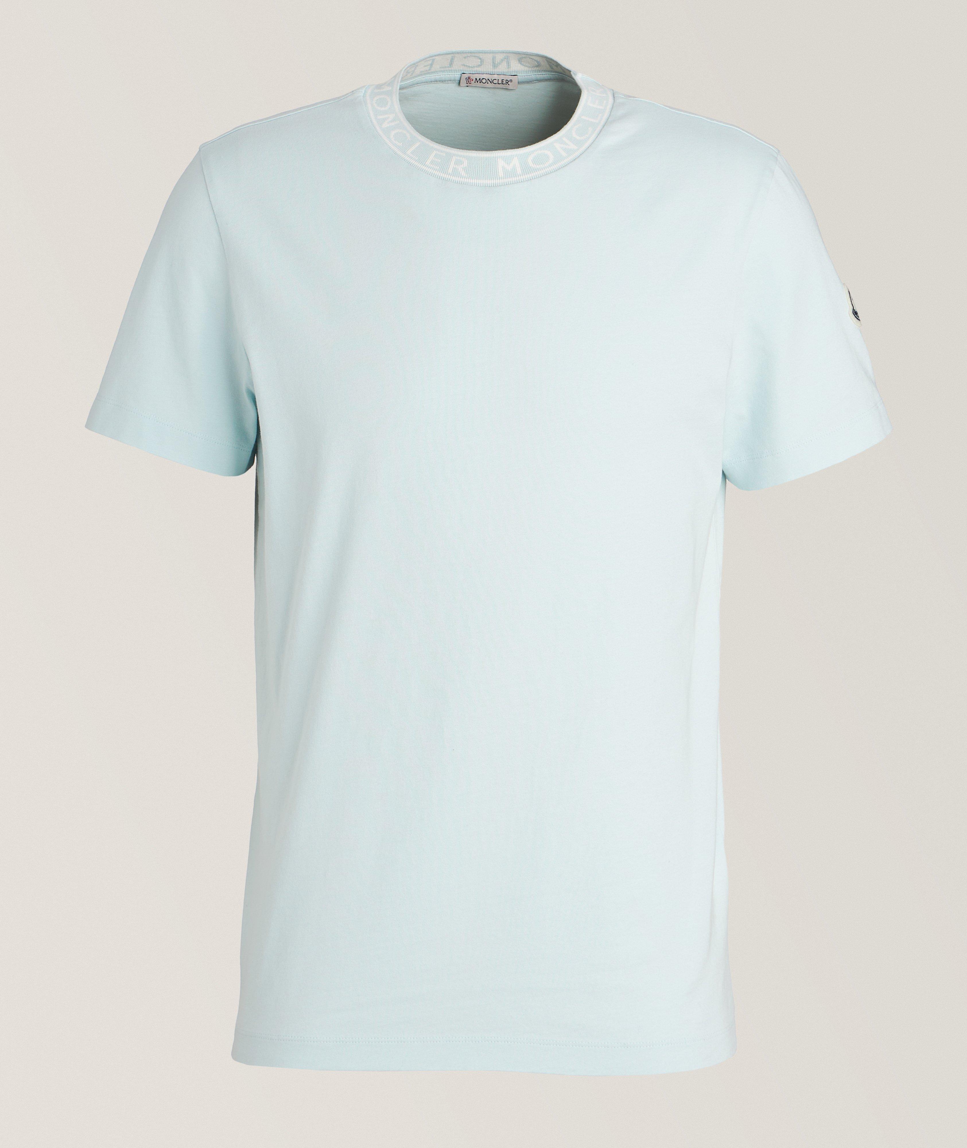T-shirt en coton avec col de marque image 0