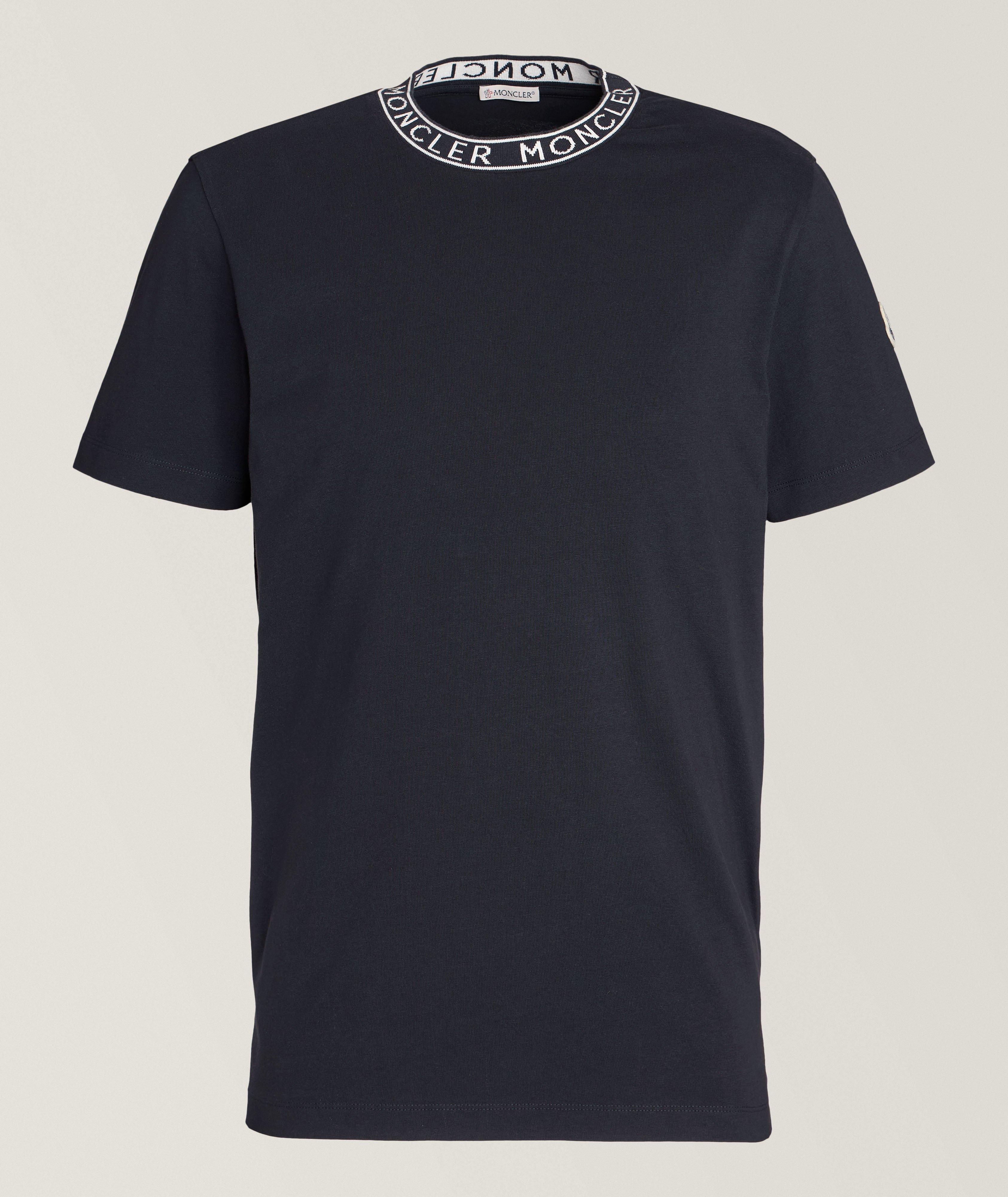 Logo Embroidered Collar Cotton T-Shirt