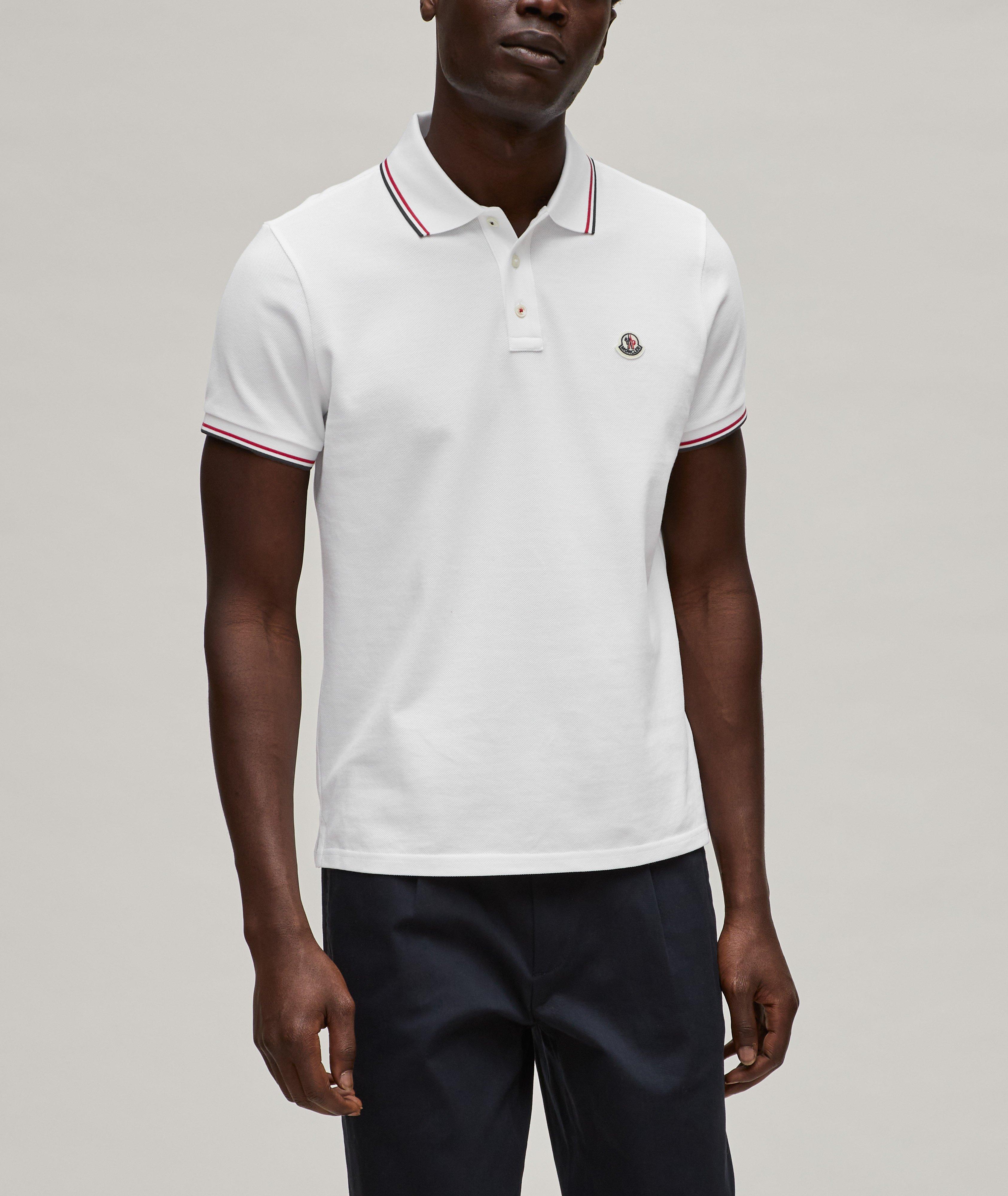 Tri-Colour Detailed Piqué Cotton Polo image 1