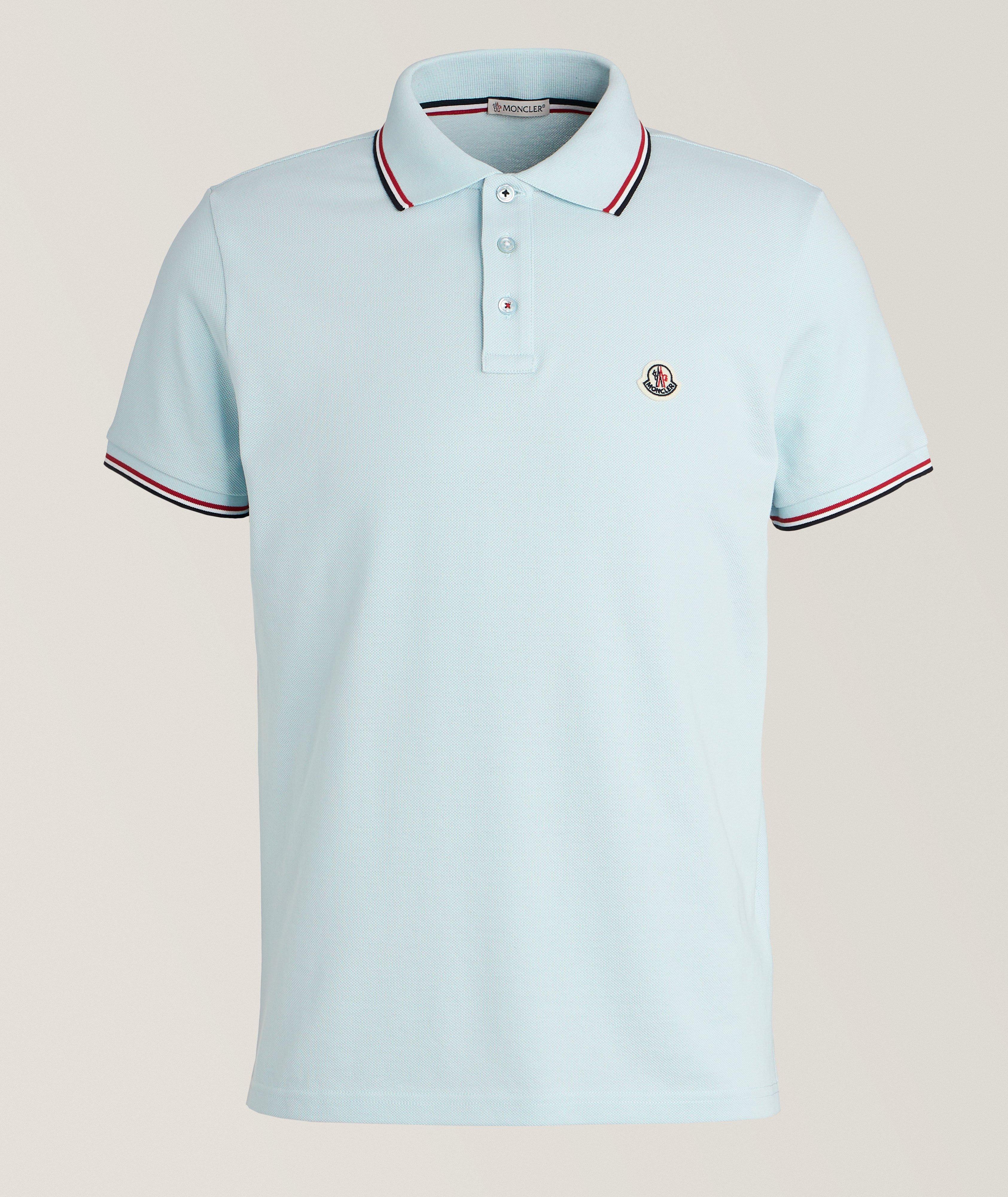 Tri-Colour Detailed Piqué Cotton Polo