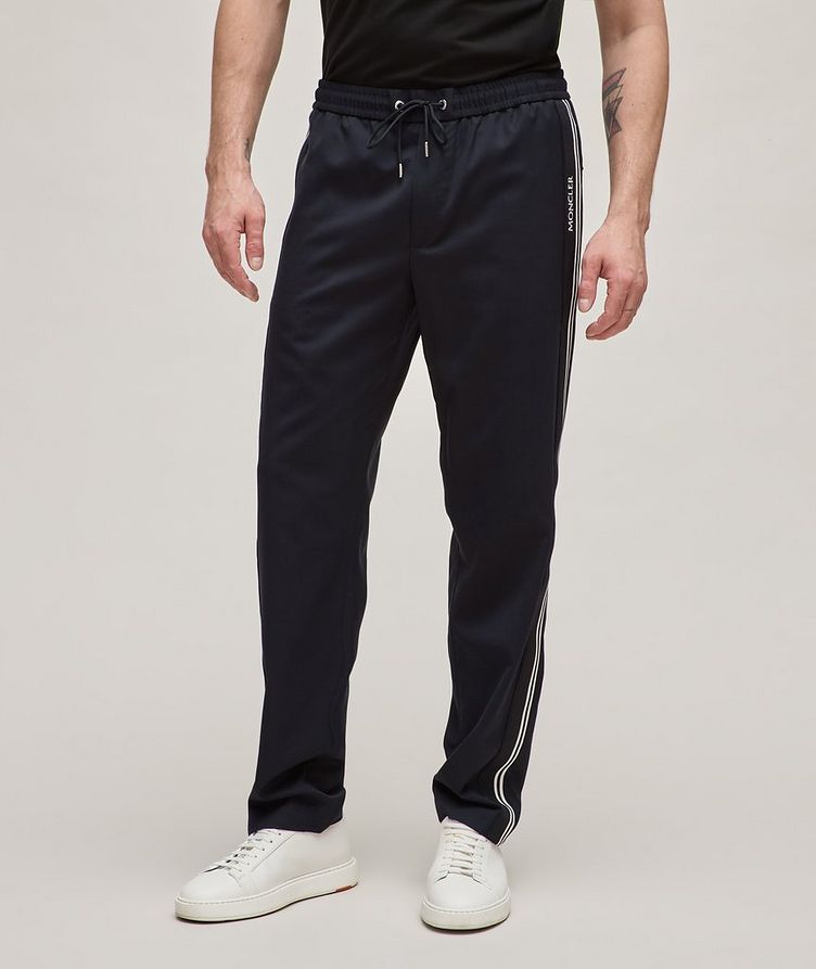 Grenoble Collection Stripe Detail Embroidered Logo Tapered Trousers image 1