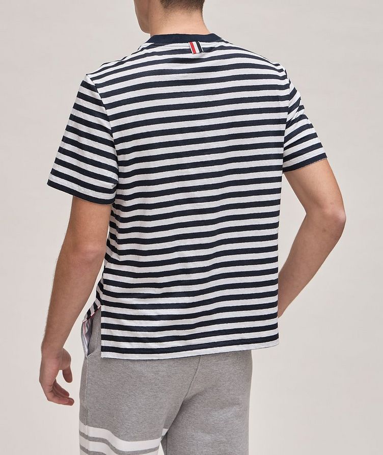 Striped Stretch-Linen T-Shirt image 2