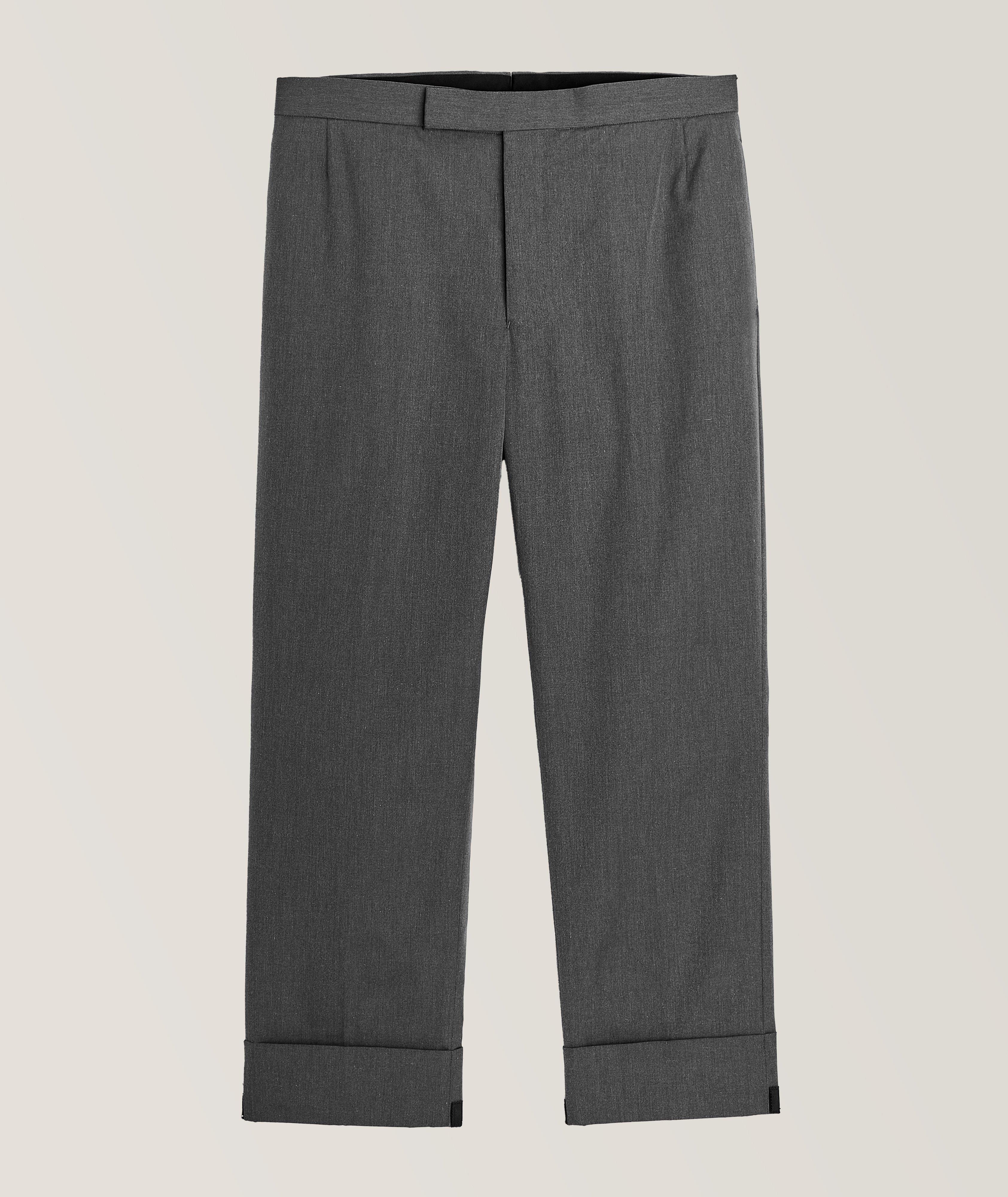 Pantalon en mélange de coton avec courroie arrière ajustable image 0