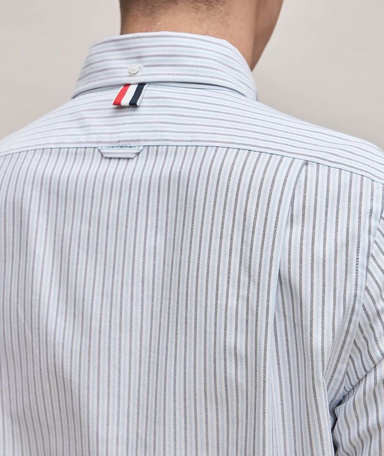 Striped Linen-Blend Button-Down Collar Sport Shirt image 4