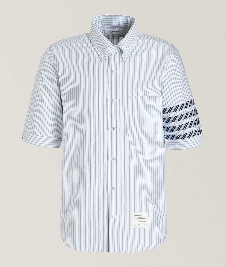 Striped Linen-Blend Button-Down Collar Sport Shirt image 0