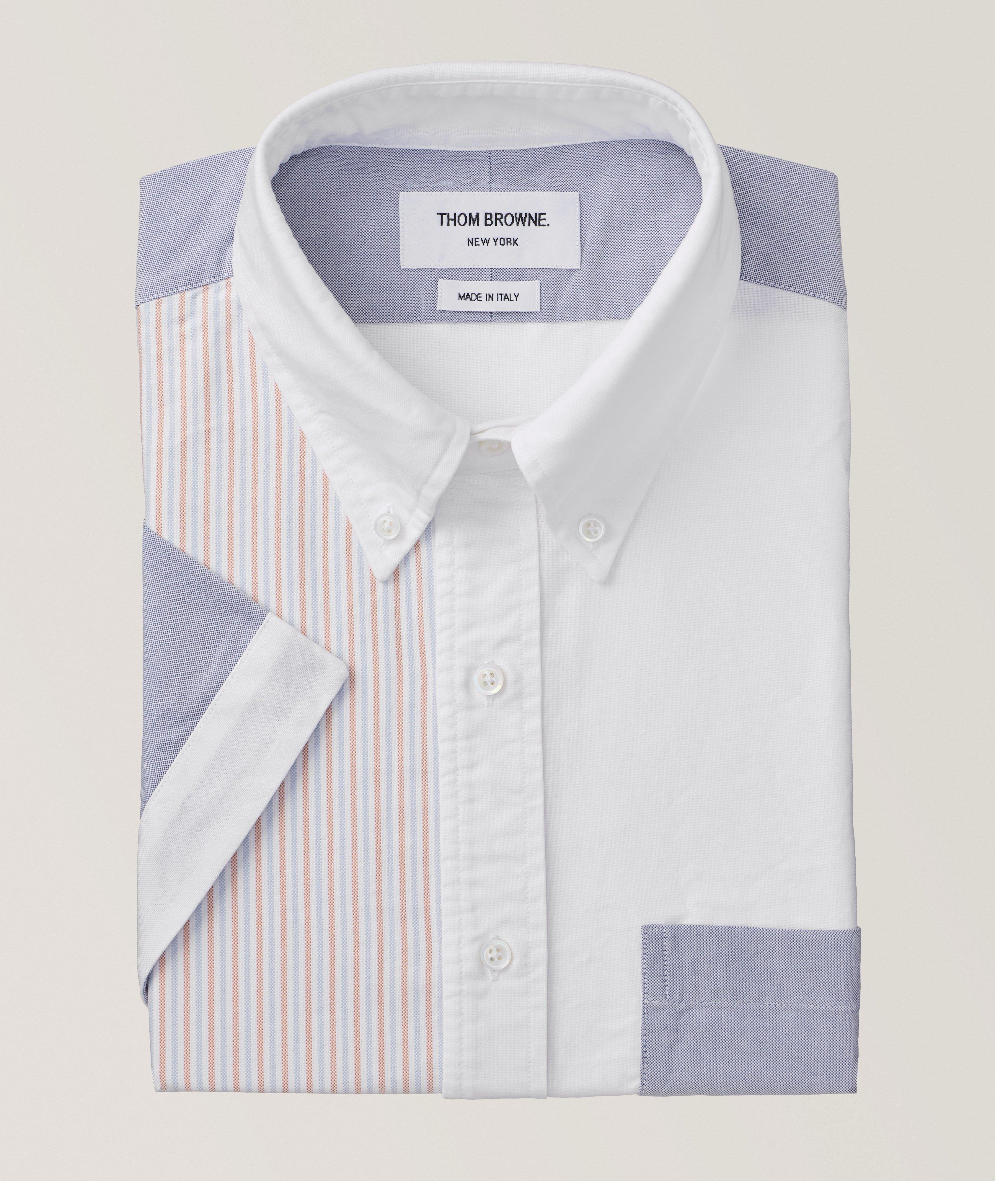 Thom Browne Contrast Panel Cotton Oxford Shirt