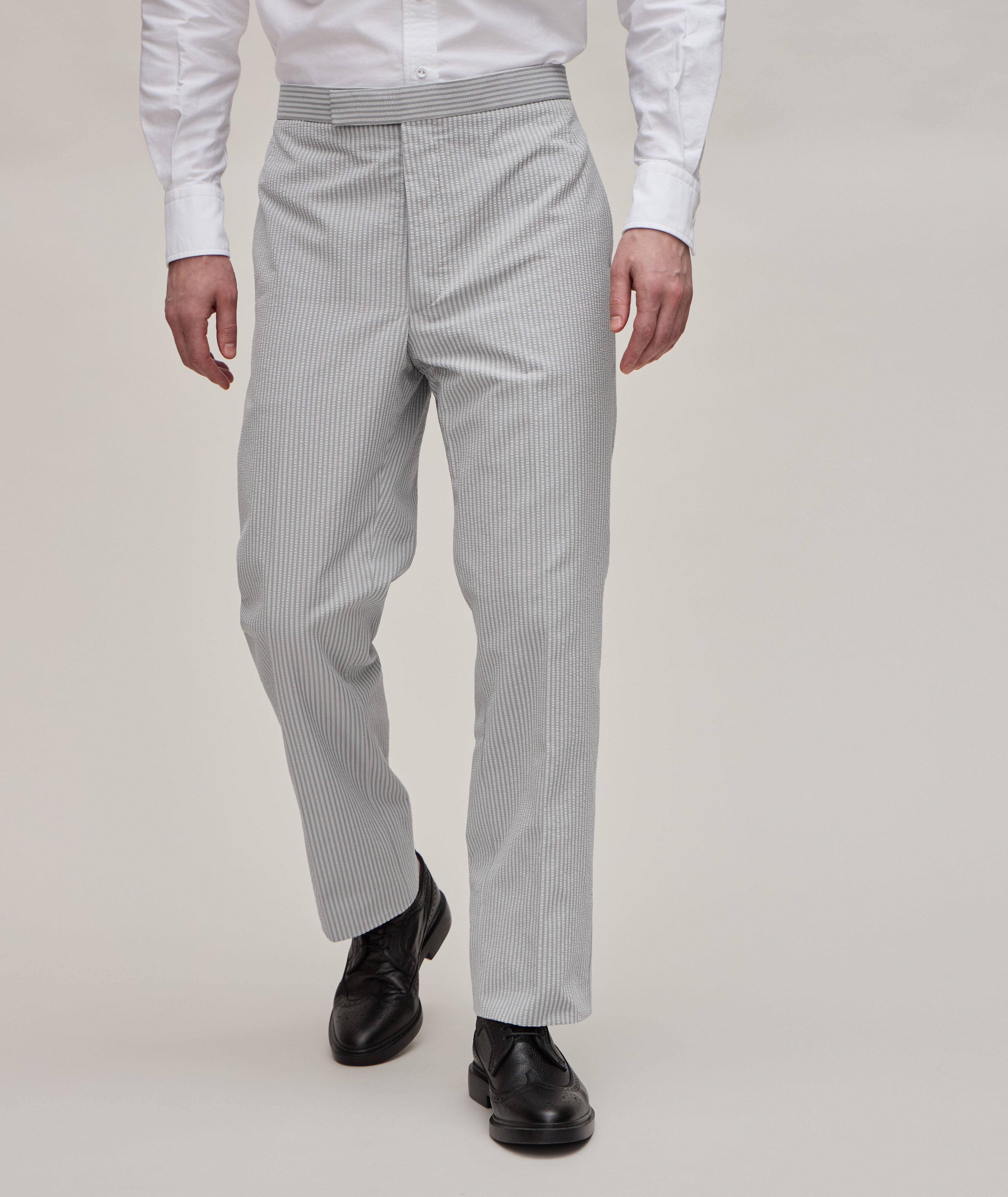 Pantalon en toile de coton à rayures image 1