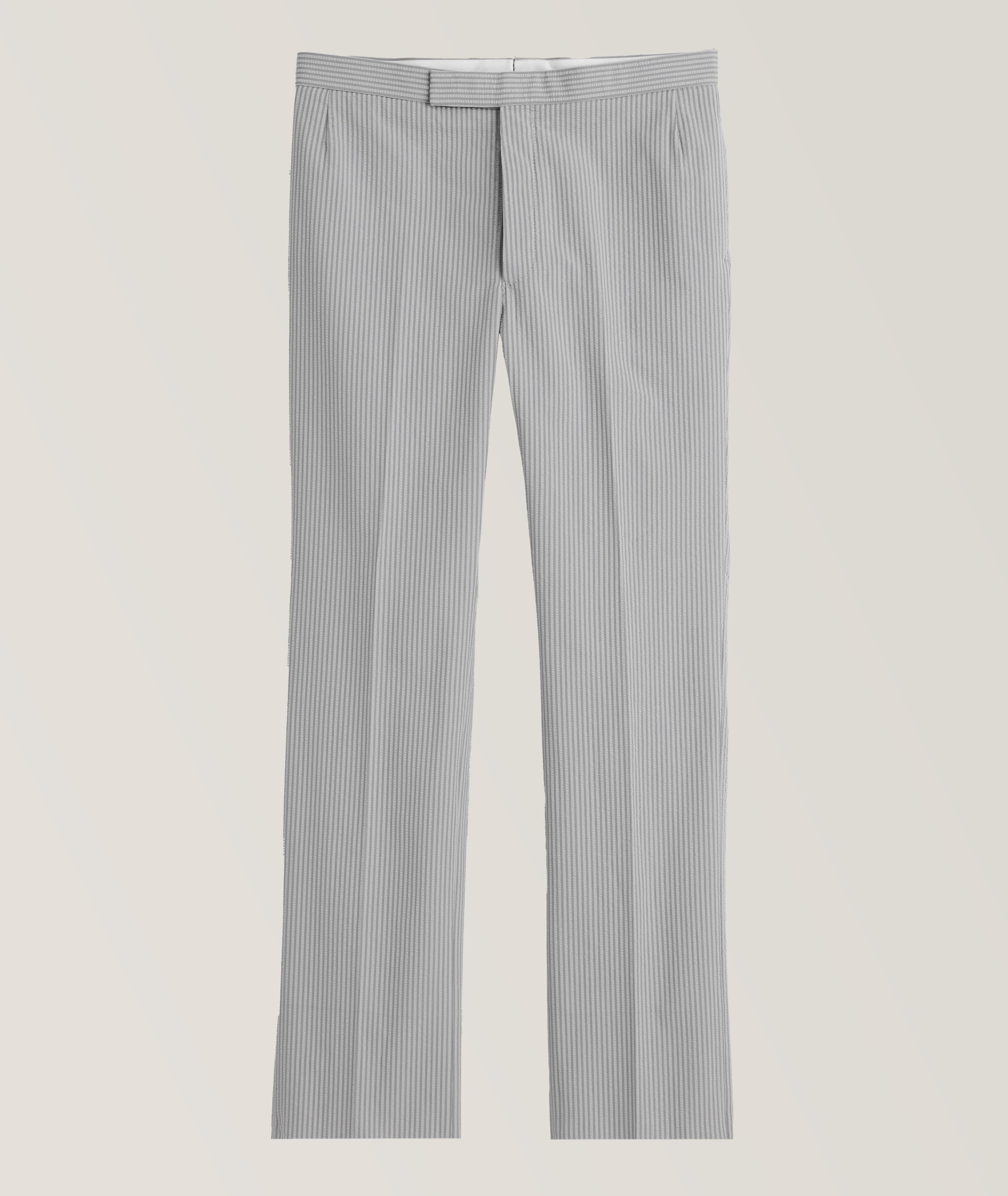 Thom Browne Pantalon en toile de coton à rayures