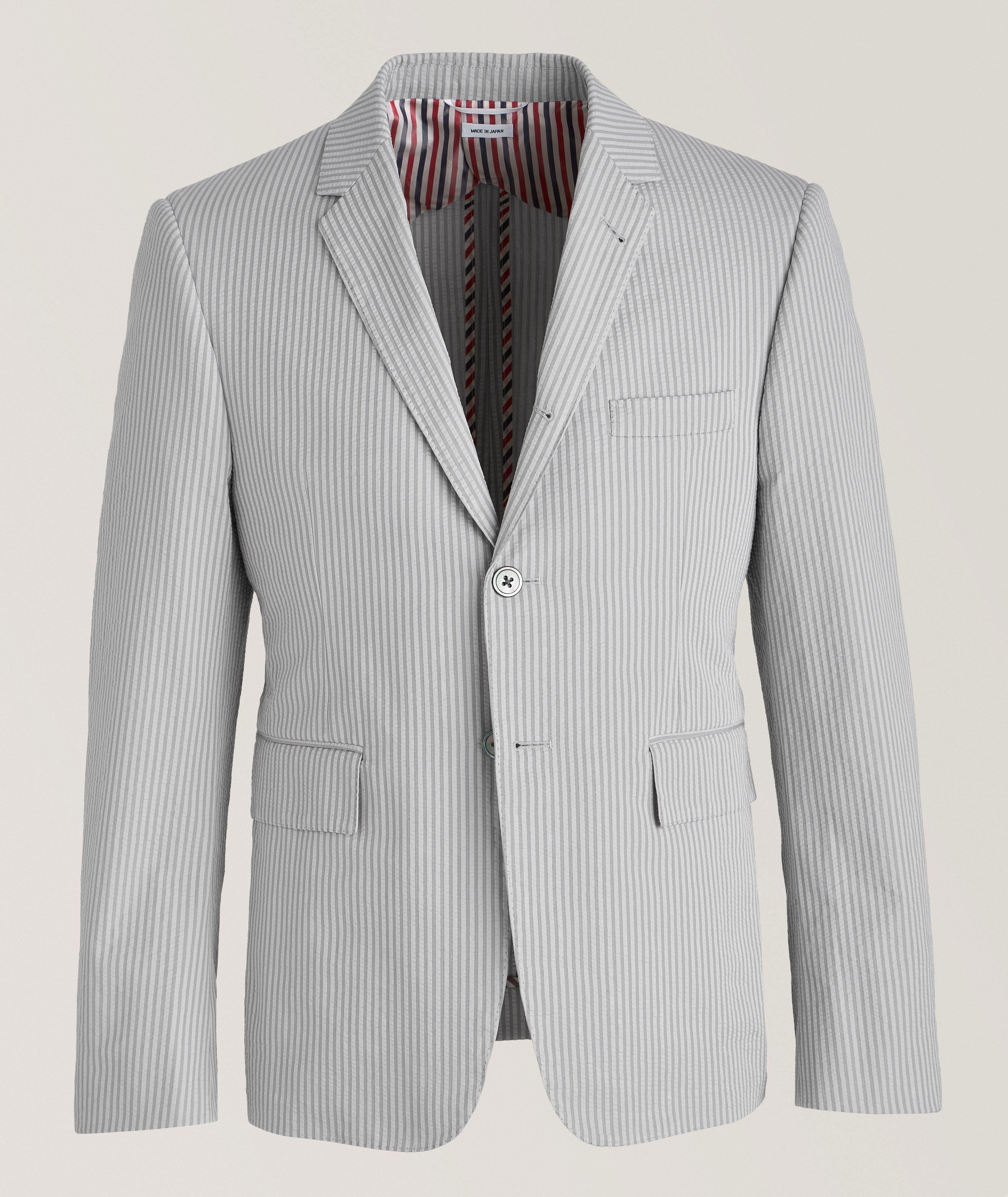 Thom Browne Striped Seersucker Sport Jacket 