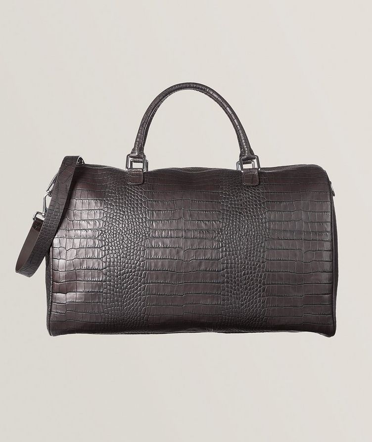 Crocodile Printed Leather Duffle Bag  image 1