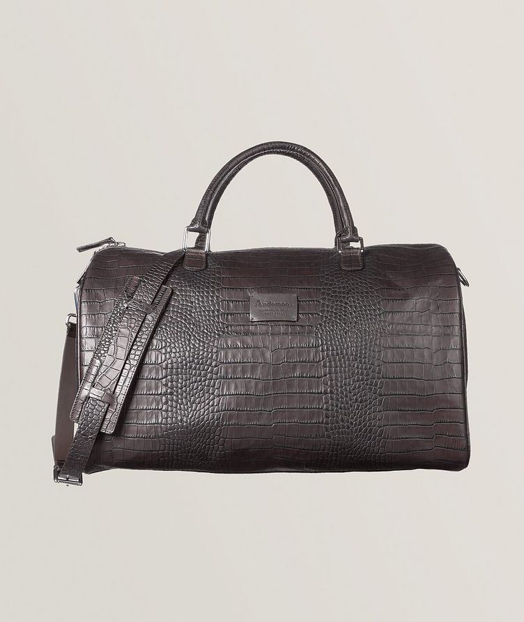 Crocodile Printed Leather Duffle Bag  image 0