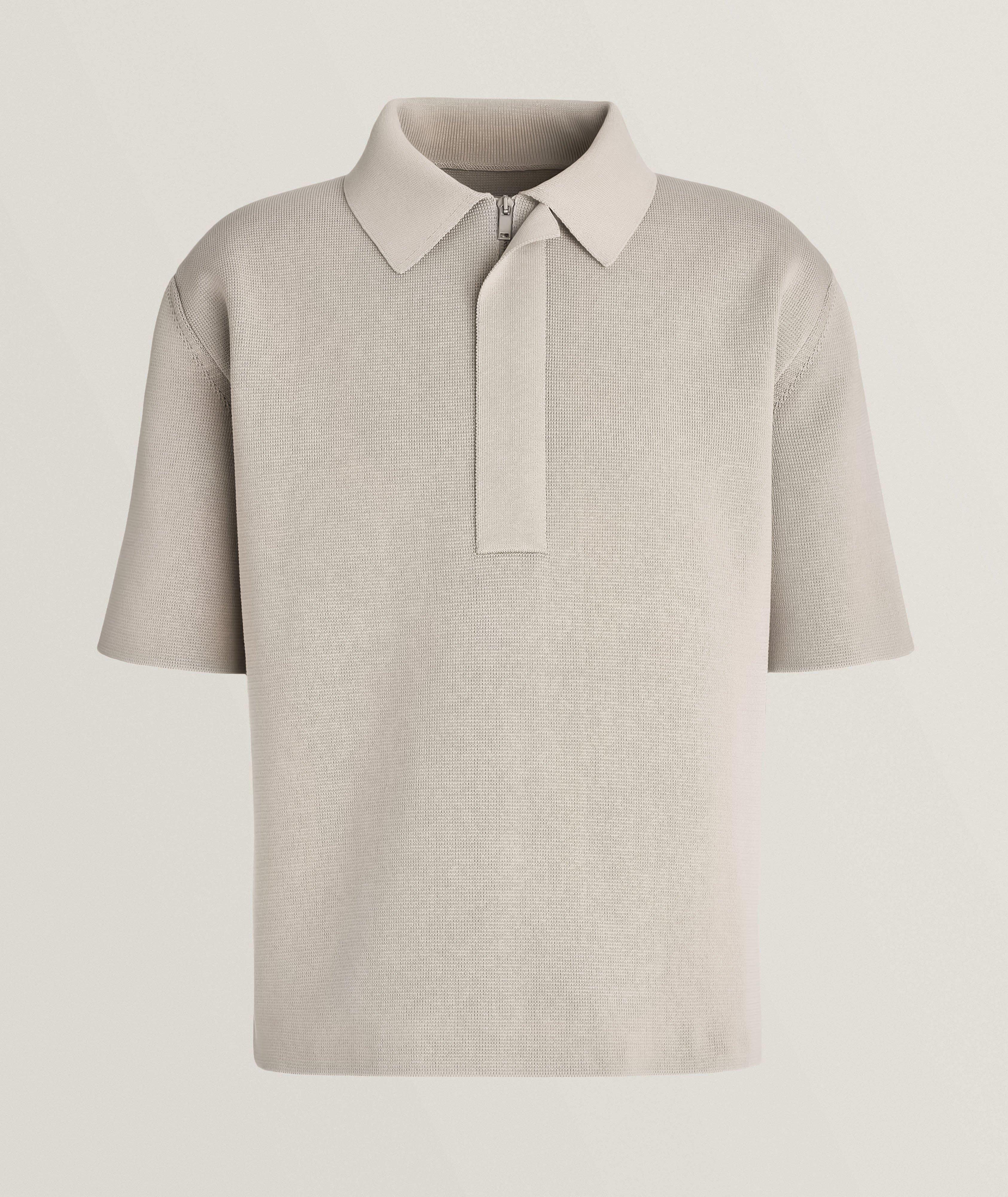 Weighted Viscose-Cotton Knit Polo  image 0