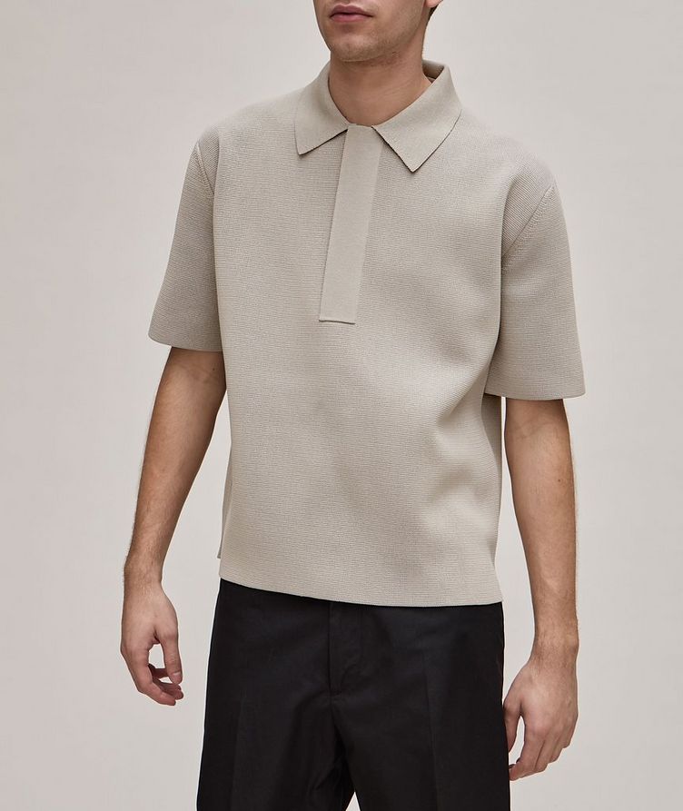 Weighted Viscose-Cotton Knit Polo  image 1