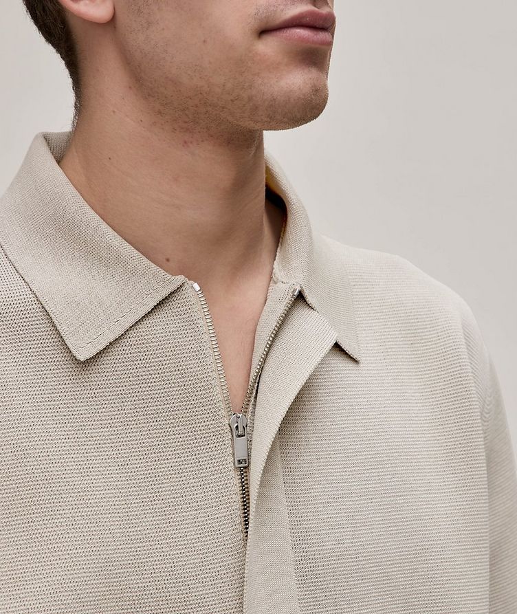 Weighted Viscose-Cotton Knit Polo  image 3