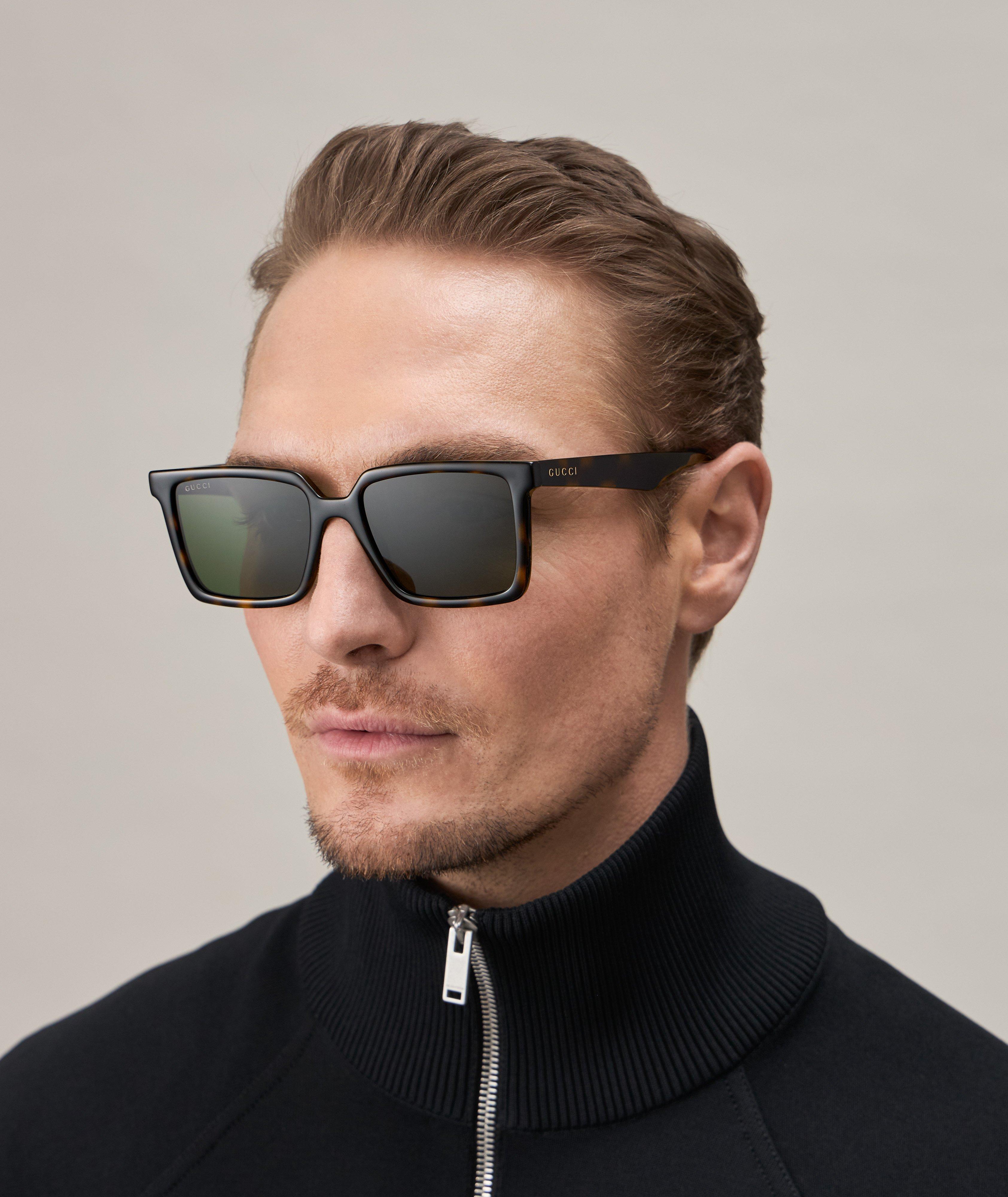 Shiny Havana Rectangle Sunglasses