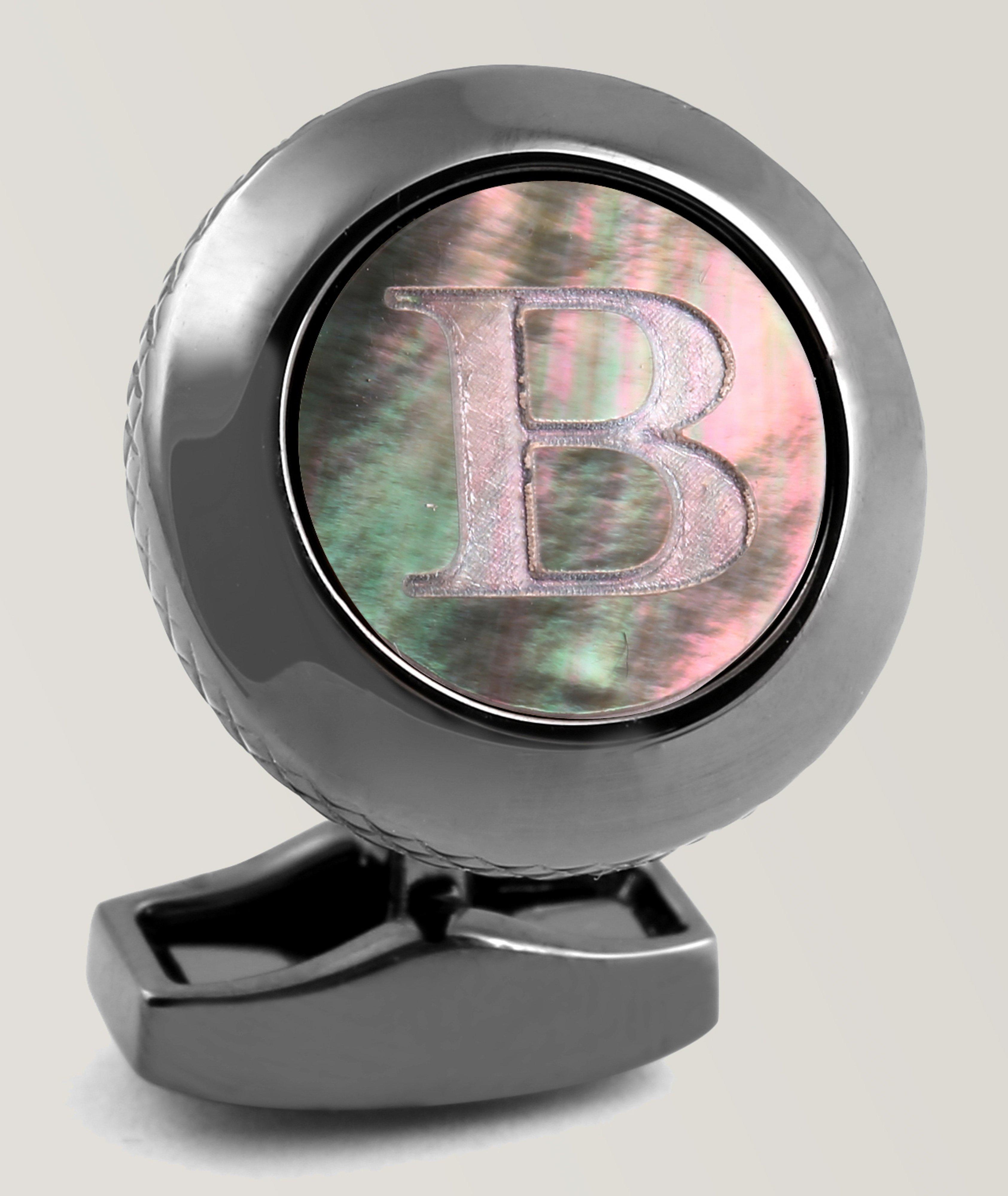 'B' Engraved Personal Letter Cufflink image 0