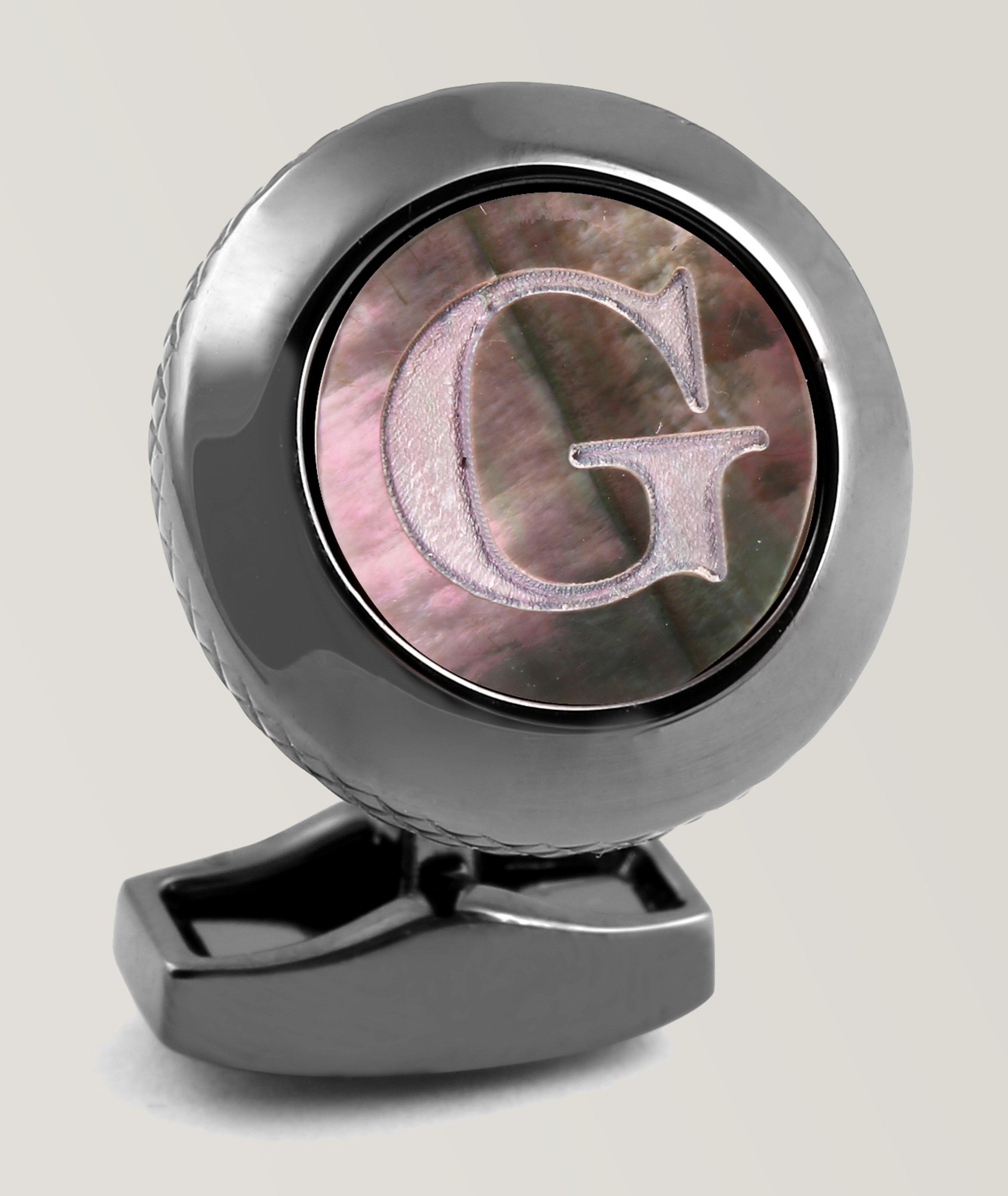 'G' Engraved Personal Letter Cufflink image 0