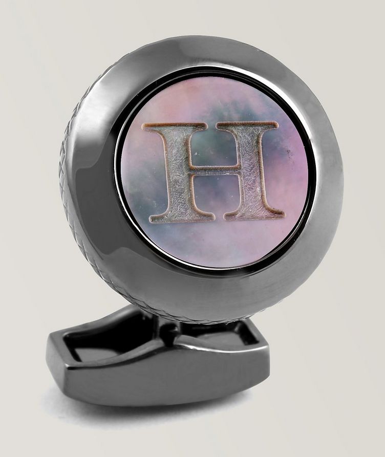 'H' Engraved Personal Letter Cufflink image 0
