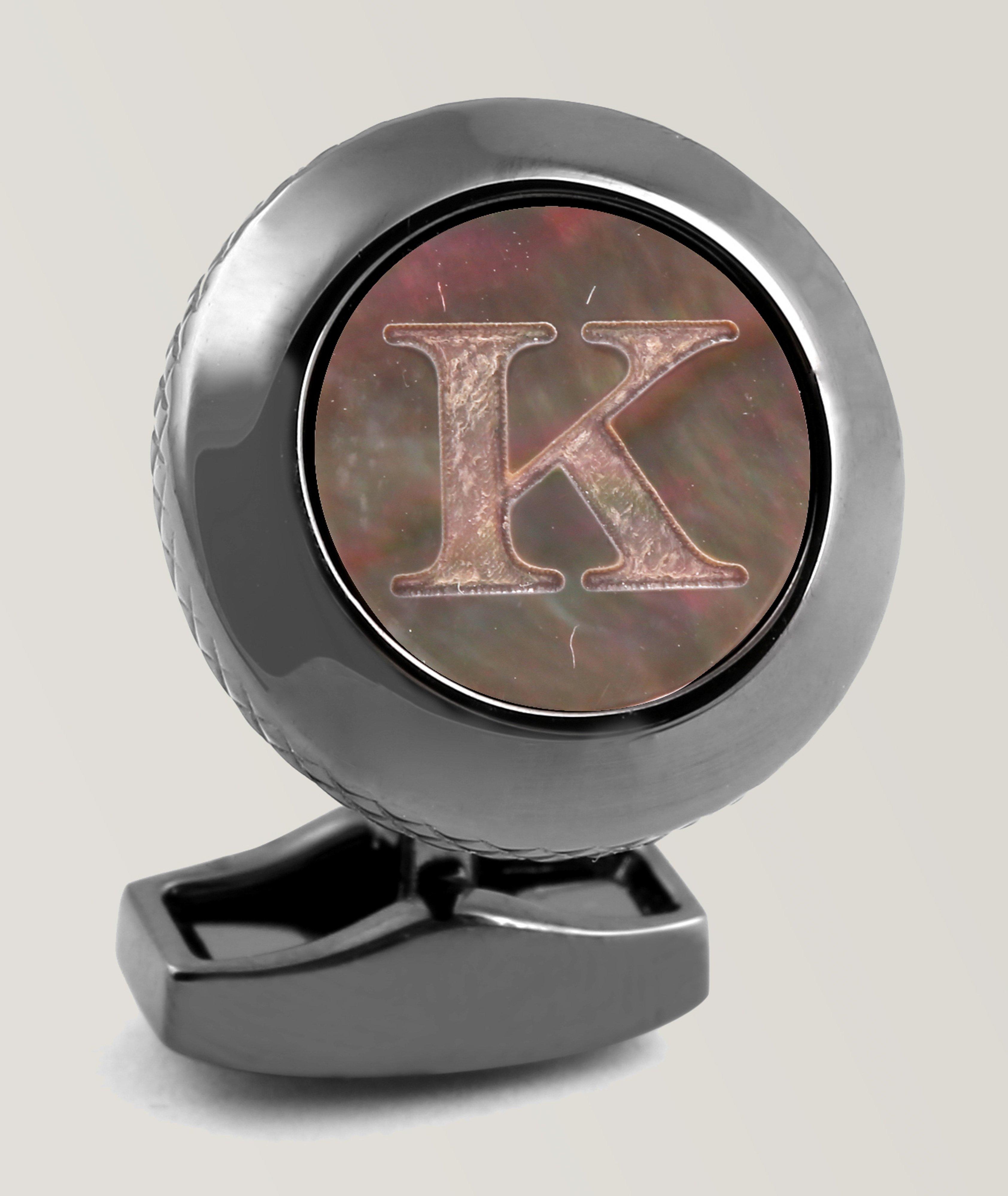 'K' Engraved Personal Letter Cufflink image 0