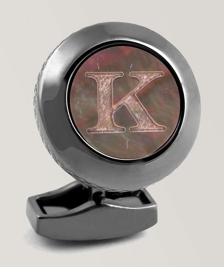 'K' Engraved Personal Letter Cufflink image 0