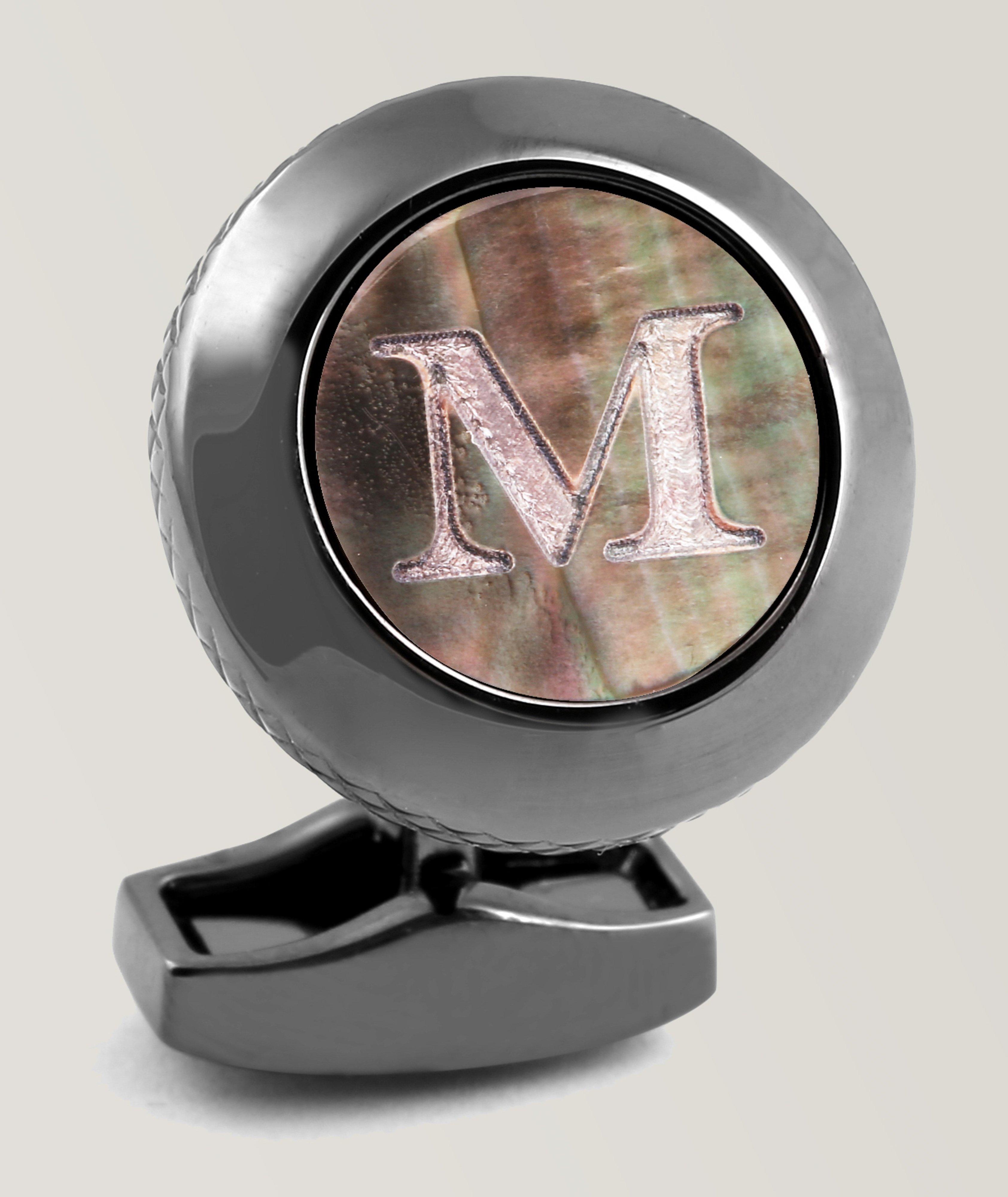 'M' Engraved Personal Letter Cufflink image 0