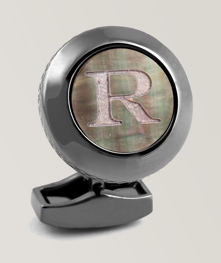 'R' Engraved Personal Letter Cufflink image 0