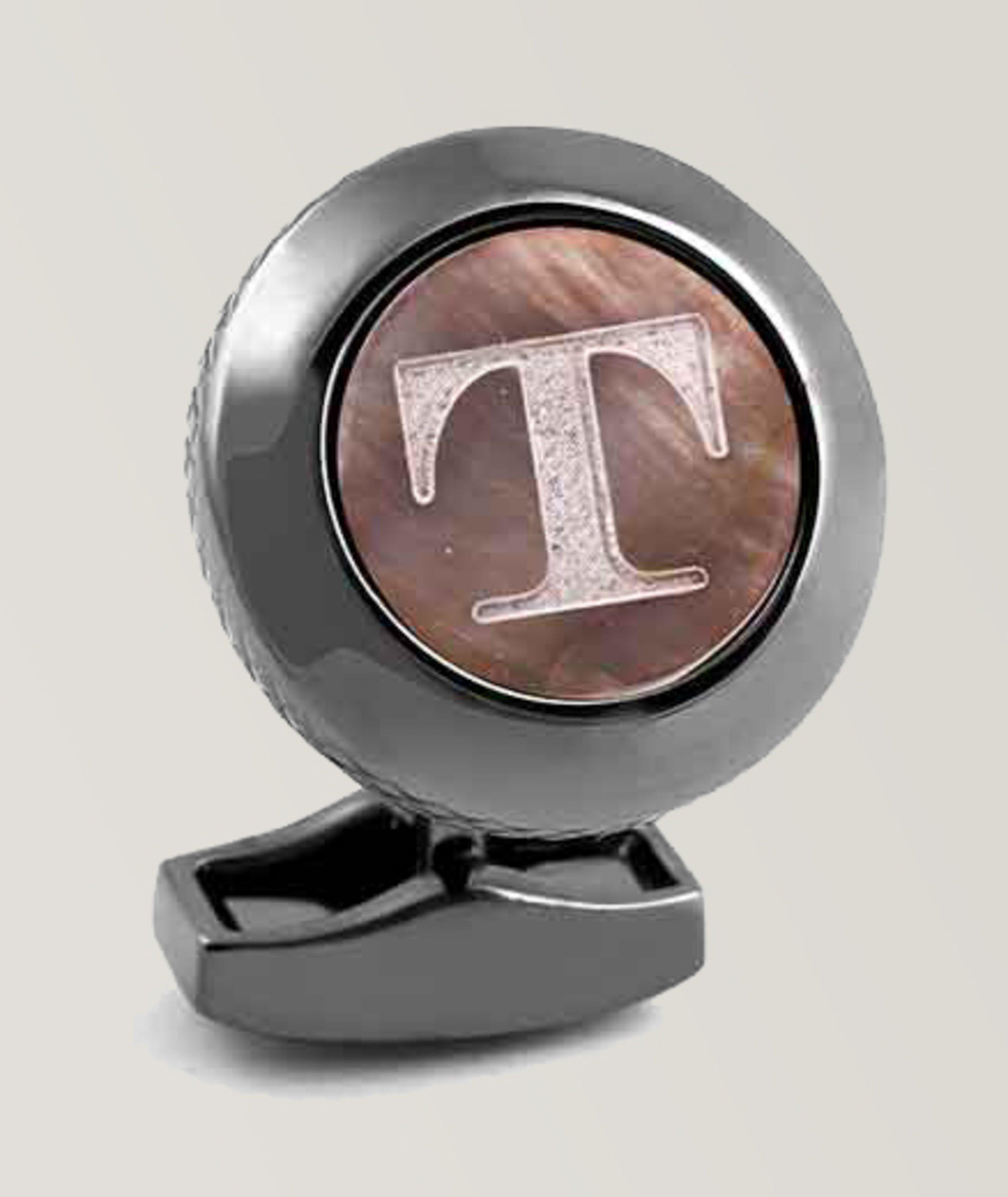 'T' Engraved Personal Letter Cufflink image 0