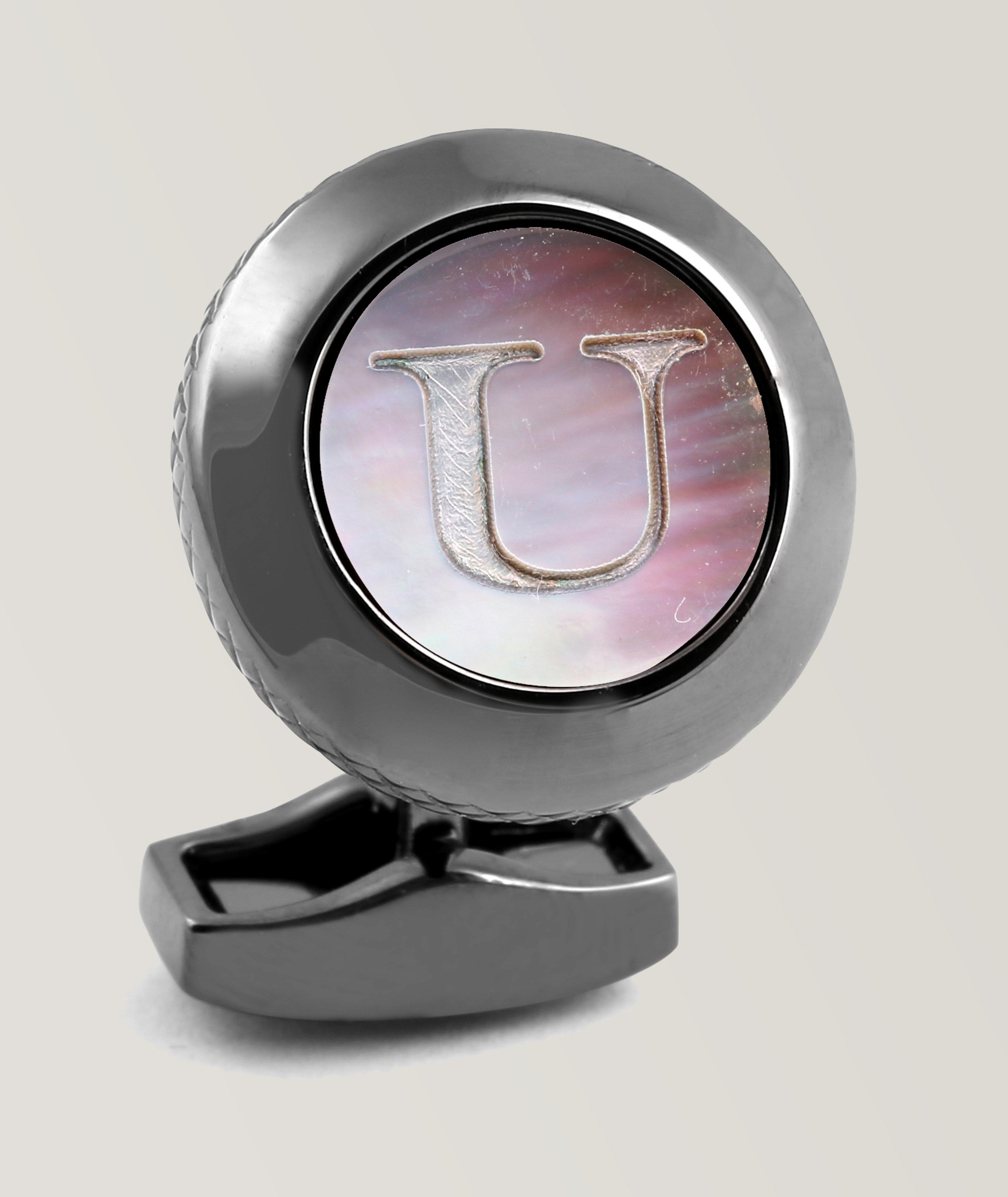 'U' Engraved Personal Letter Cufflink image 0