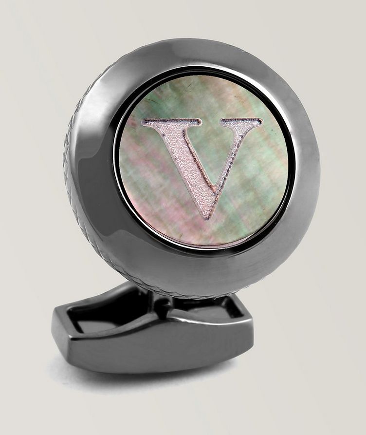 'V' Engraved Personal Letter Cufflink image 0