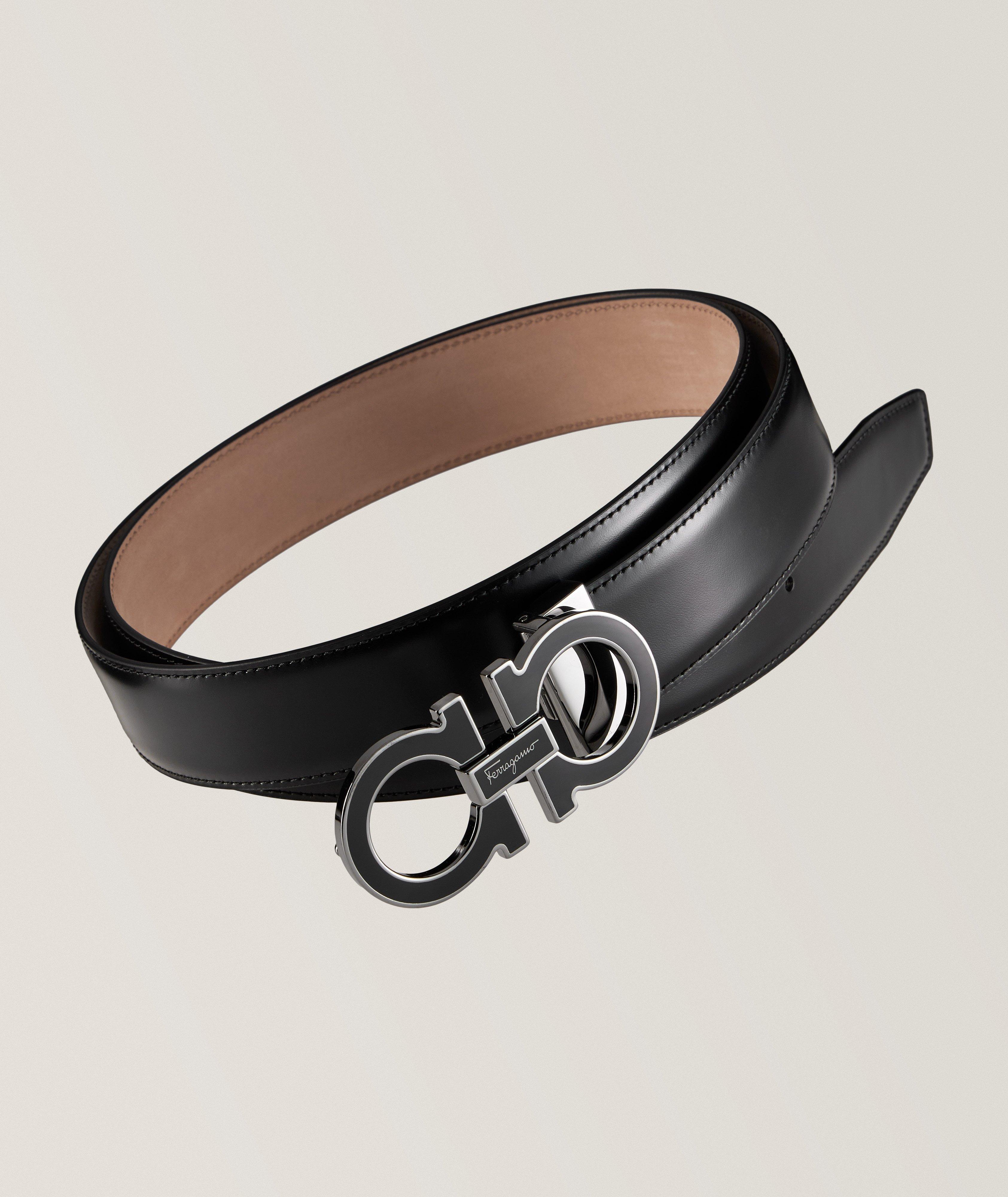 Adjustable Double Gancini Enamel Buckle Belt image 0