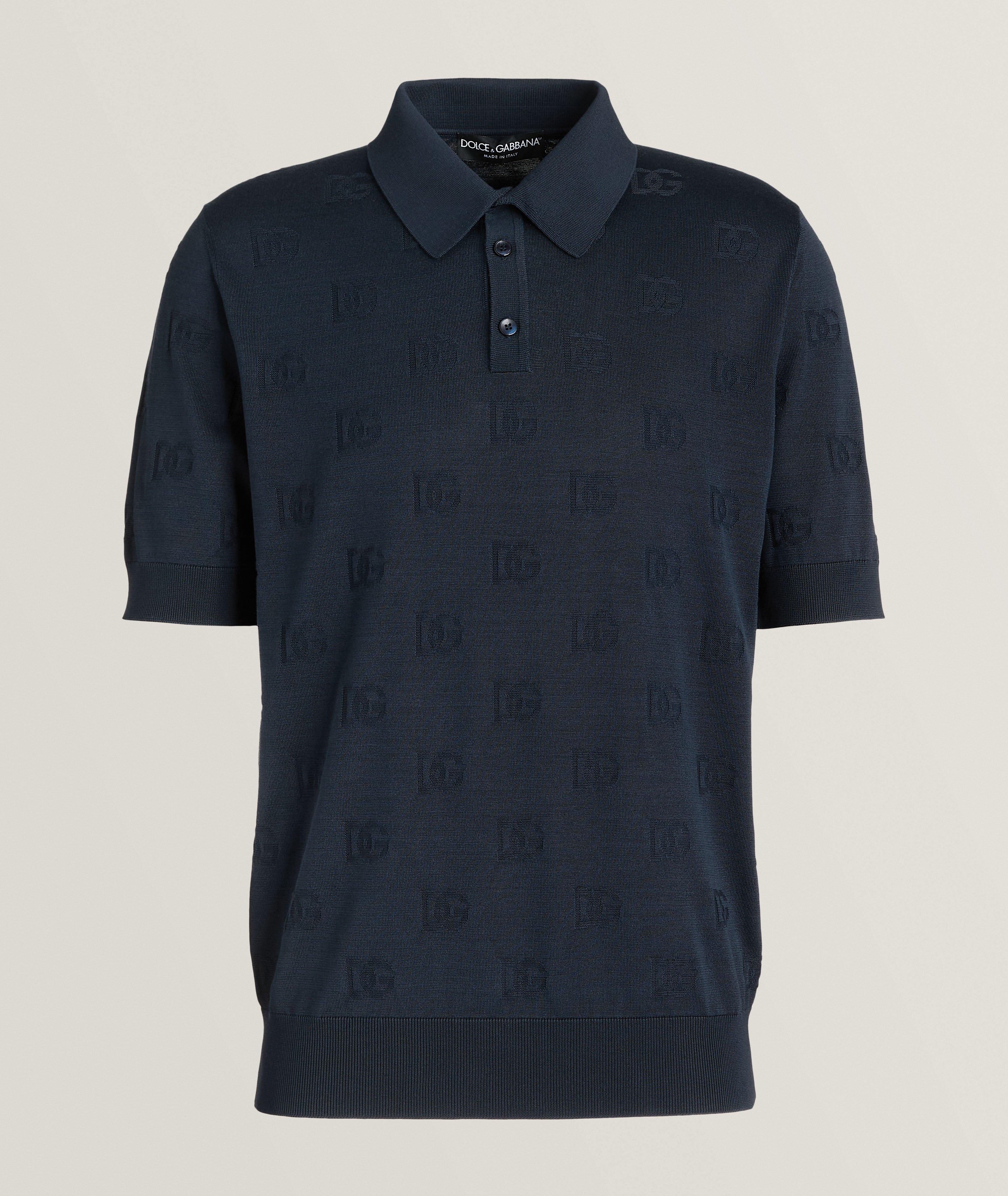 All-Over Embroidery Silk Polo image 0