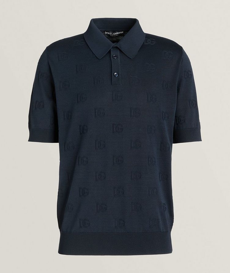 All-Over Embroidery Silk Polo image 0