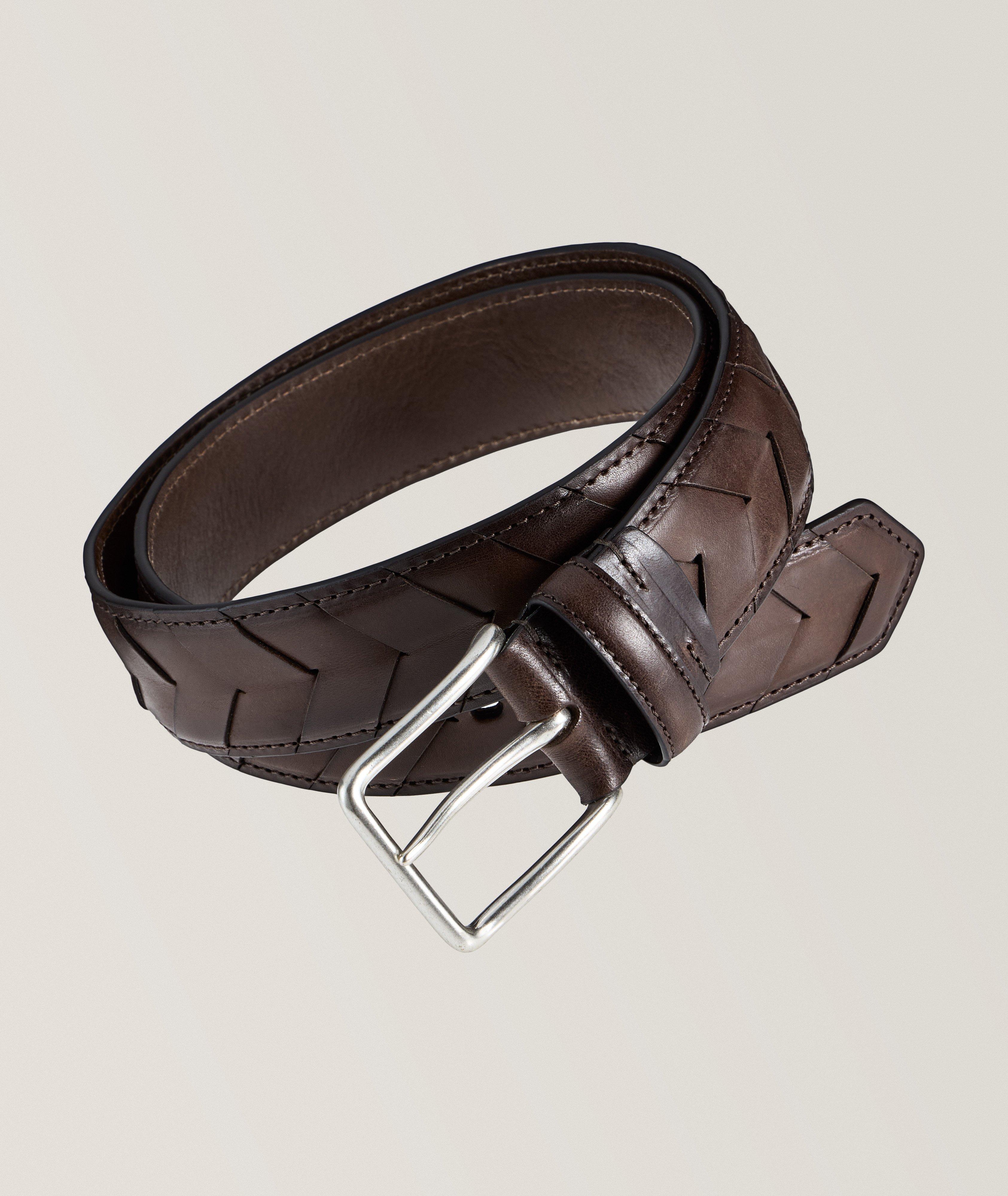 Woven Leather Pin-Buckle Belt image 0