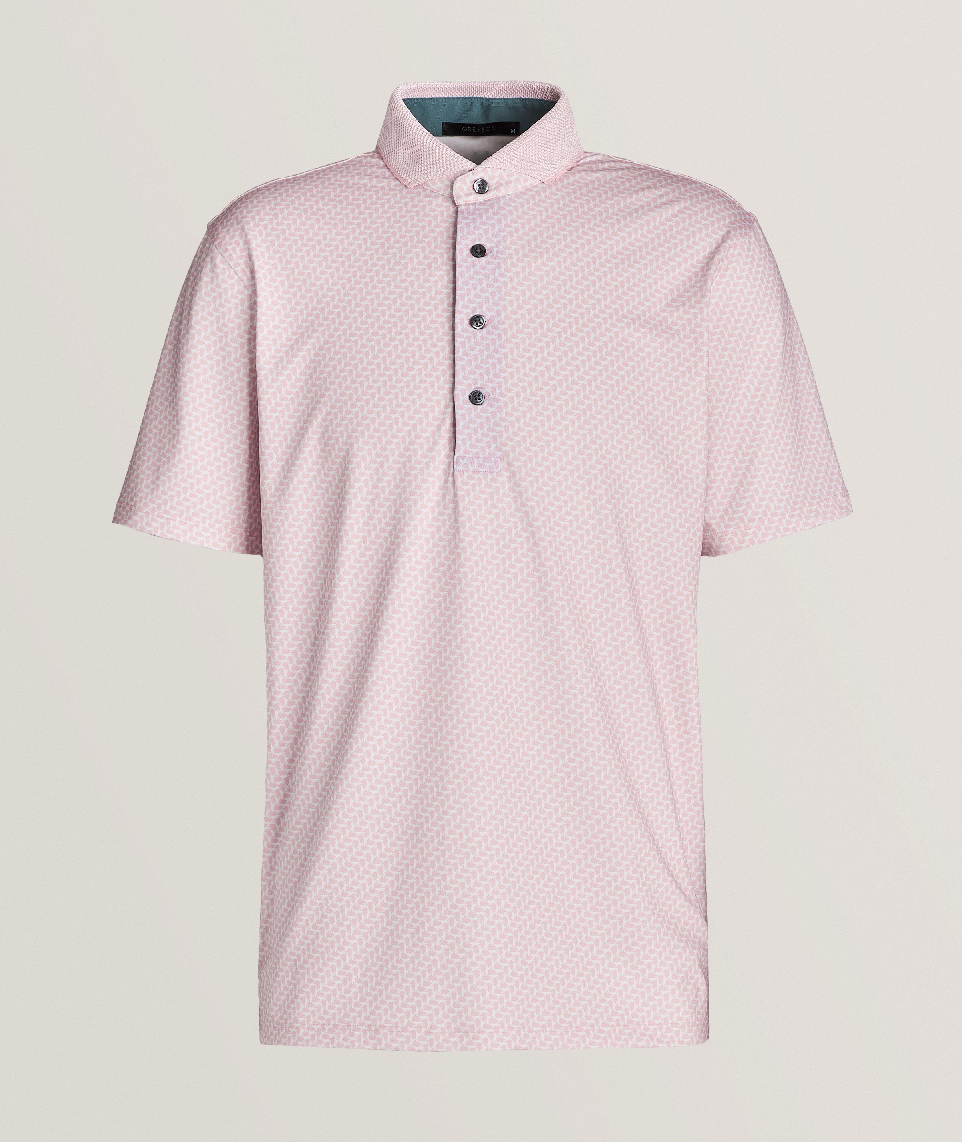 Greyson Polo en tissu technique à motif répété