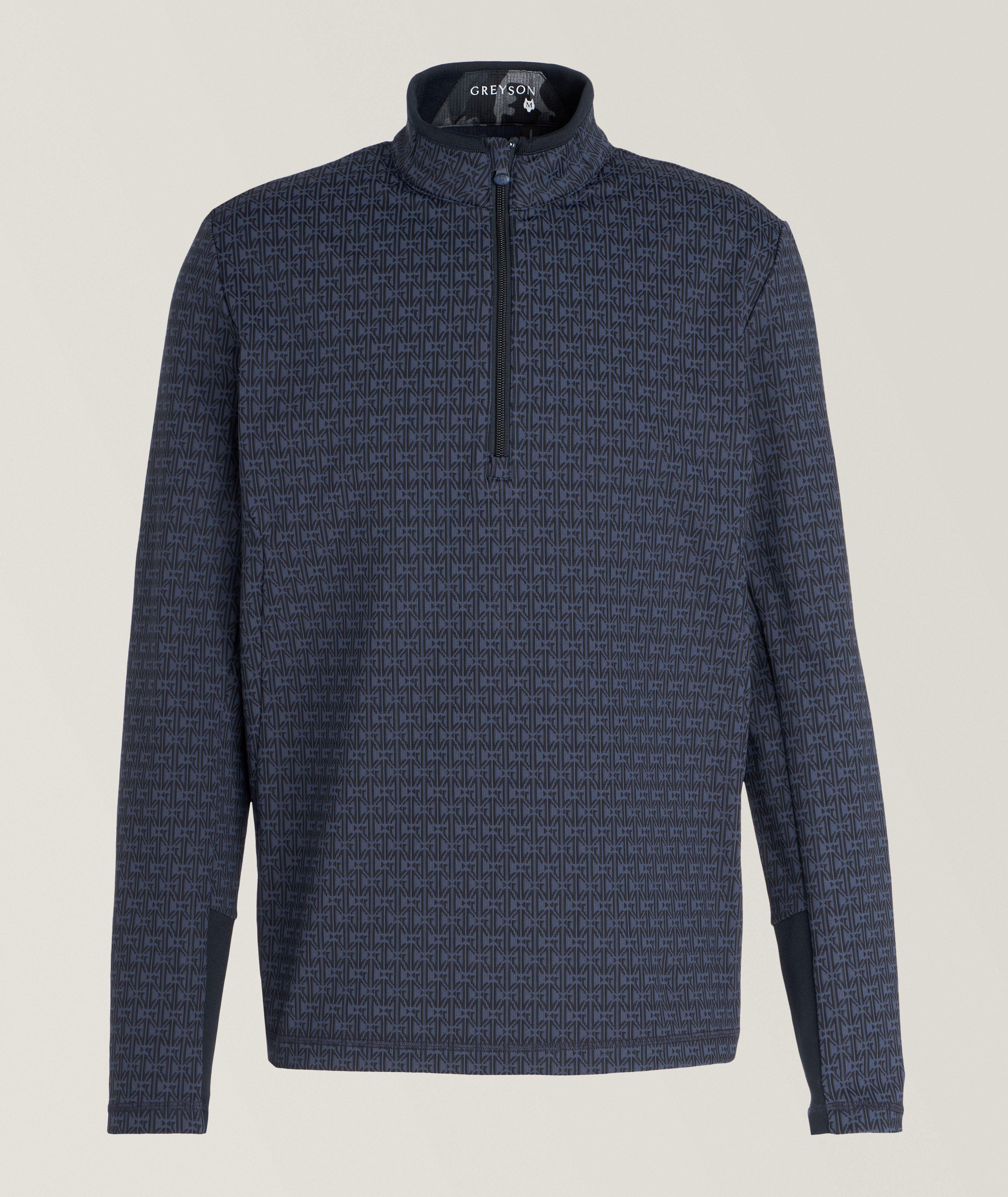 Monogram Jacquard Quarter-Zip Sweater