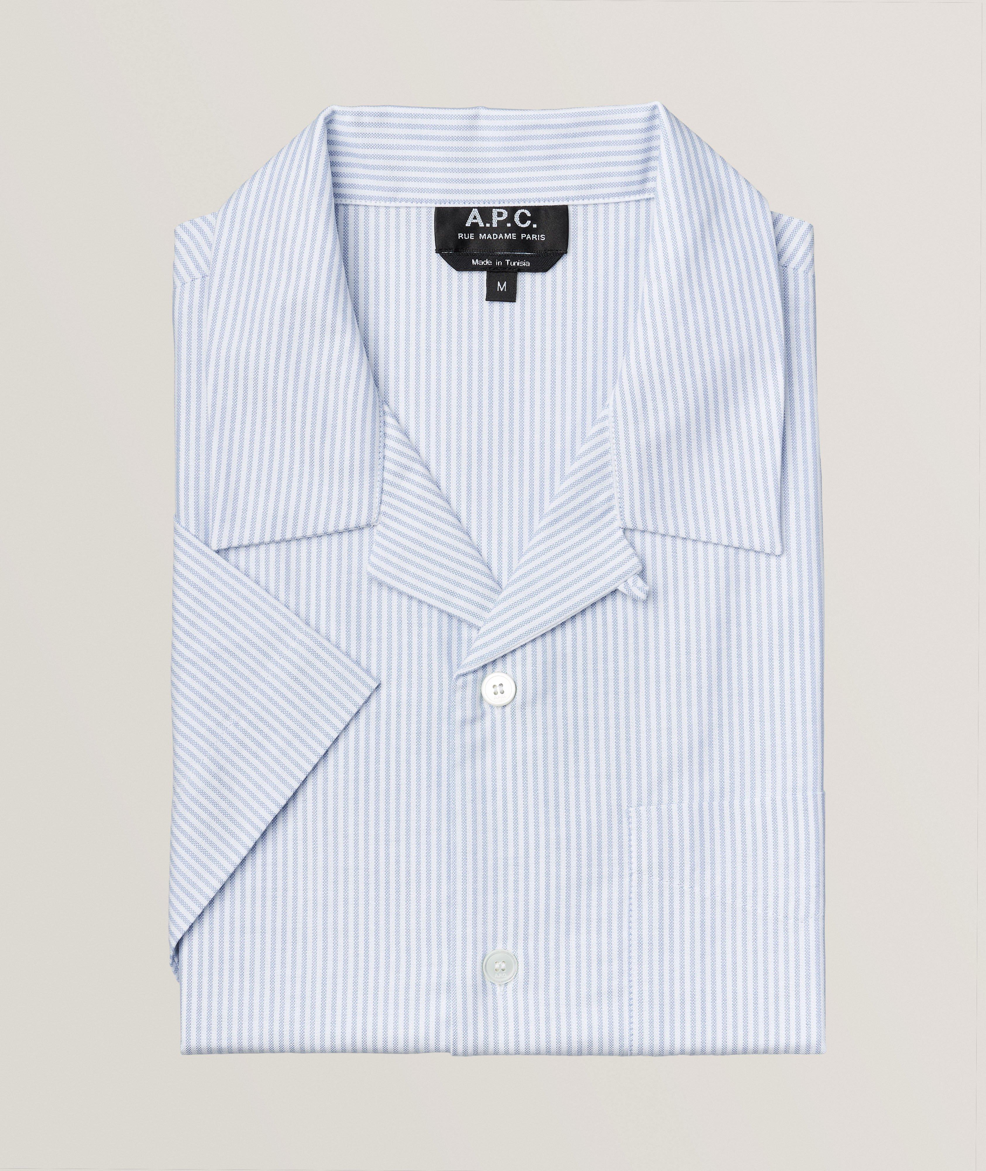 Lloyd Striped Organic Cotton Camp Collar Shirt