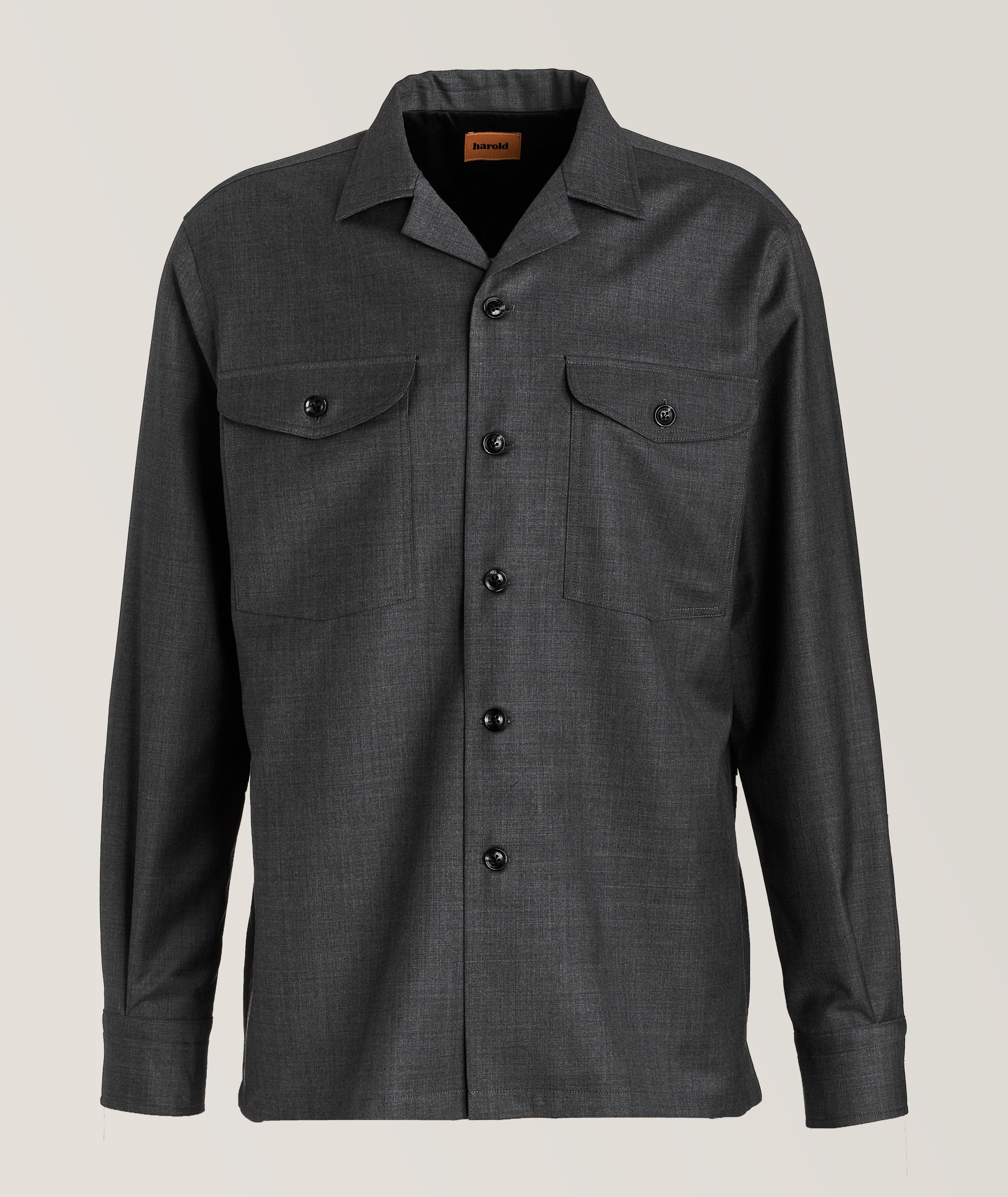 Textured Virgin Wool-Blend Overshirt image 0