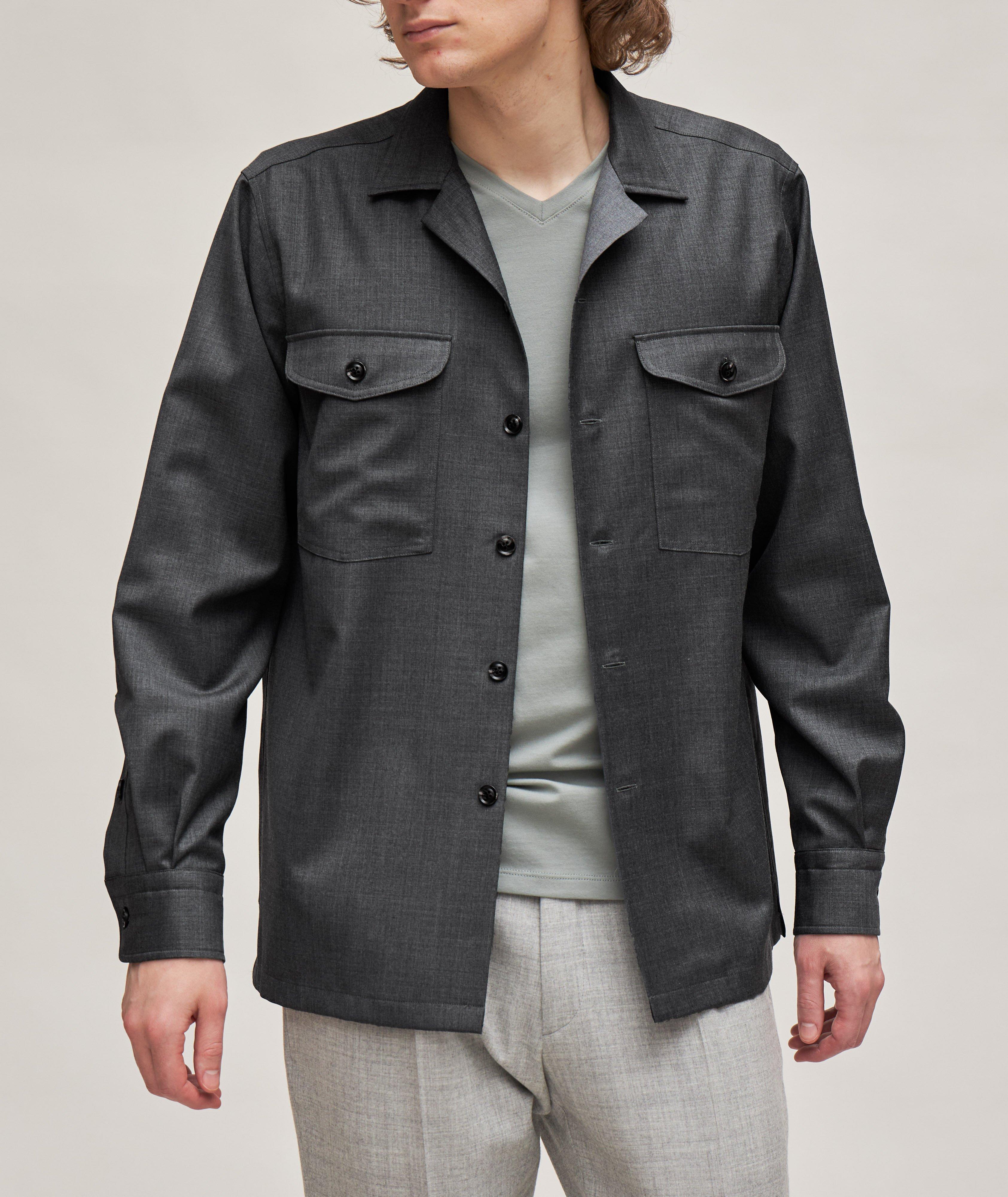 Textured Virgin Wool-Blend Overshirt