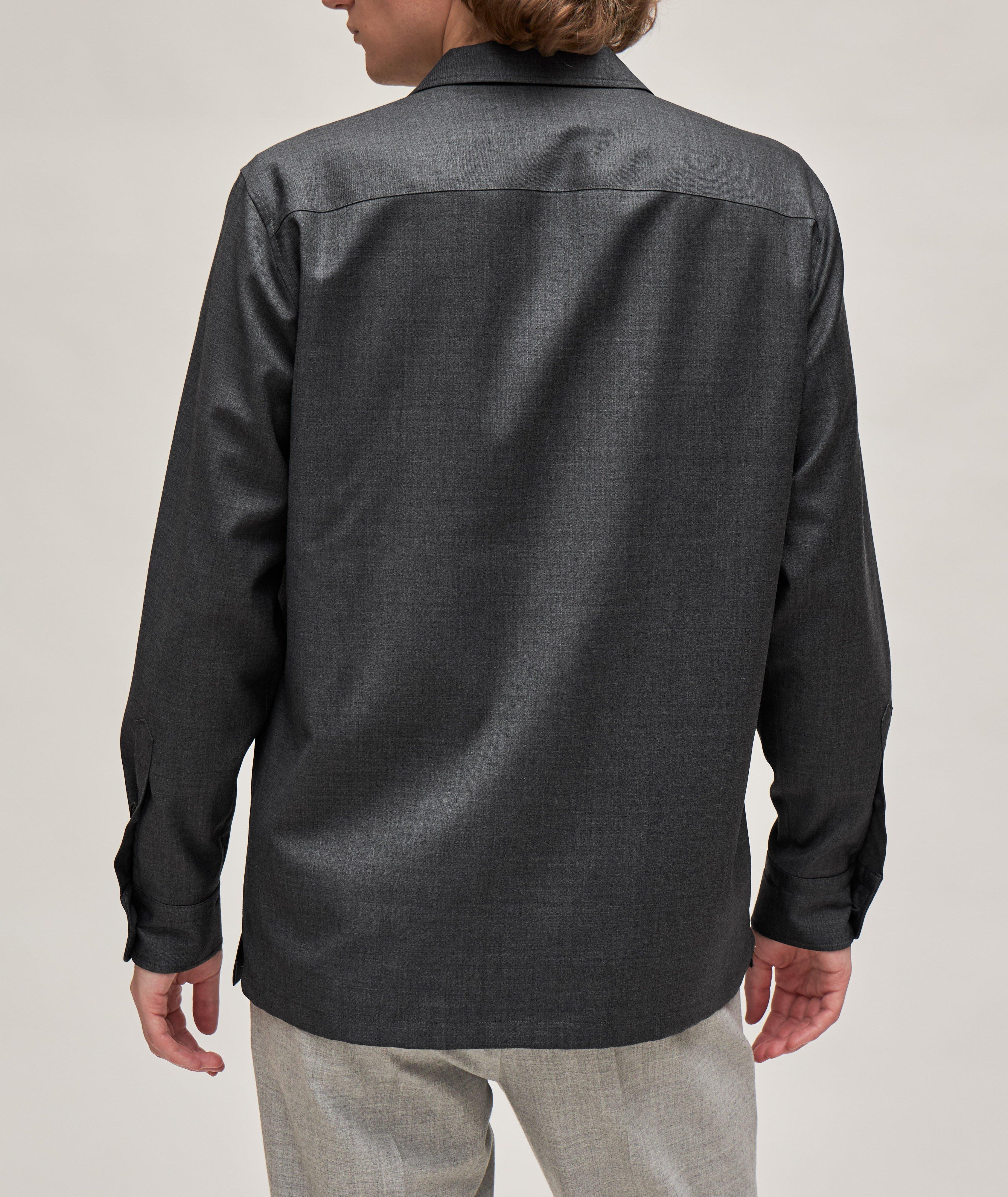 Textured Virgin Wool-Blend Overshirt