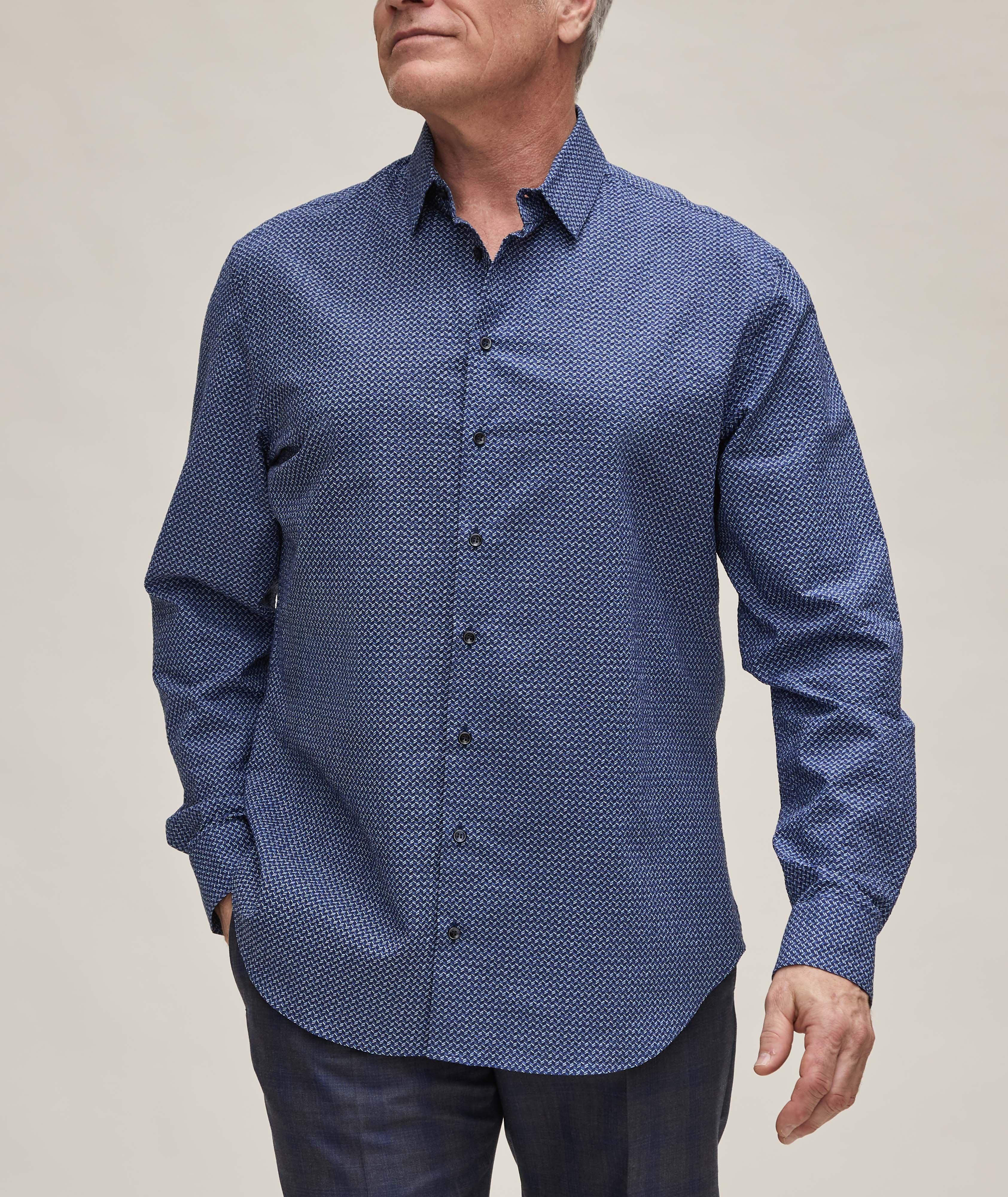 Seersucker Geometric Dress Shirt image 1