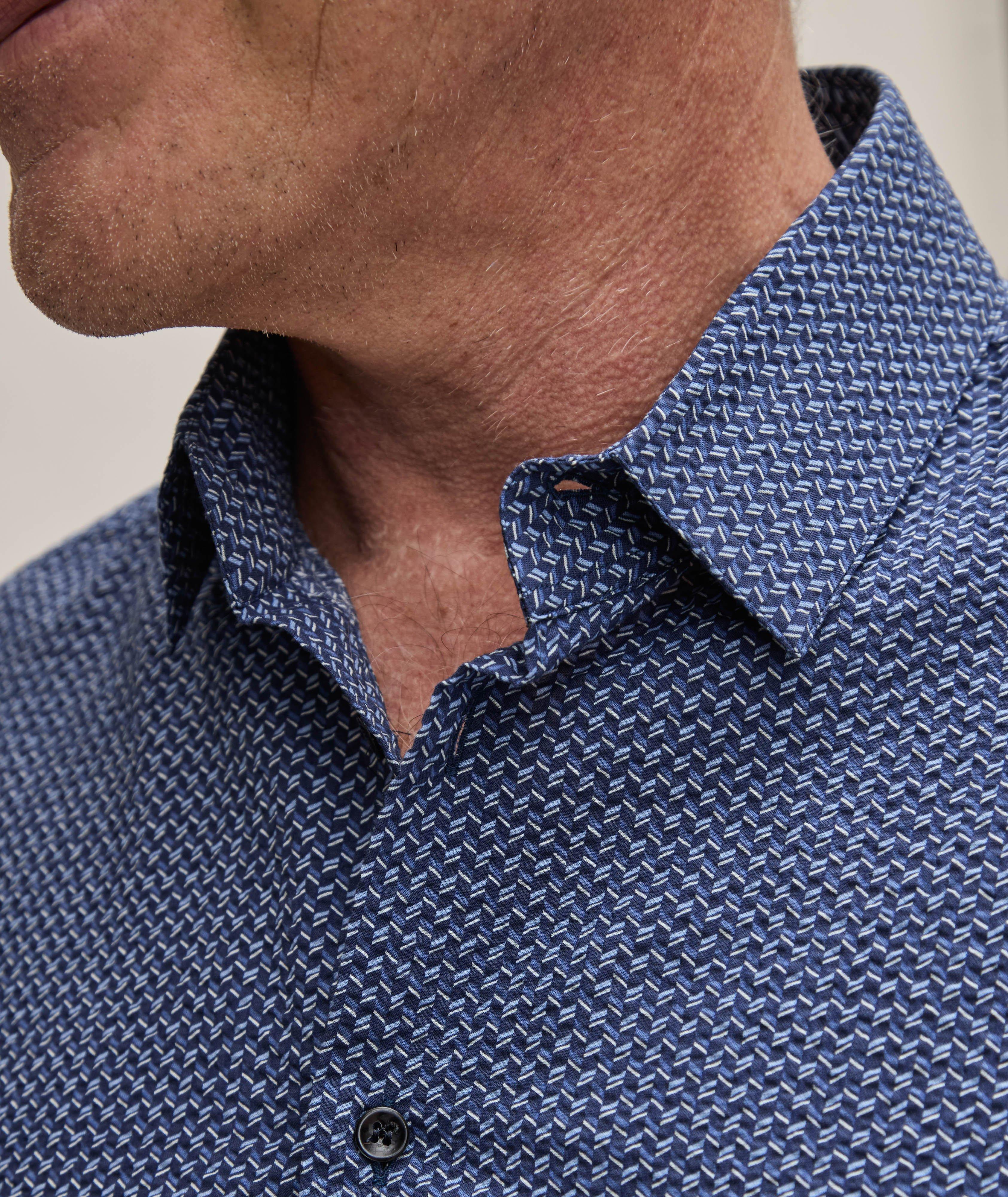 Seersucker Geometric Dress Shirt image 3